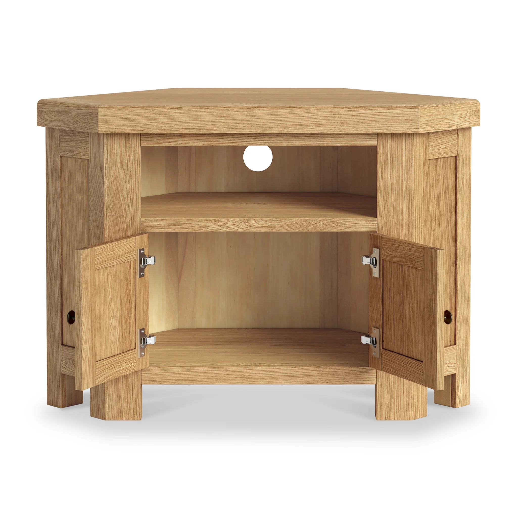 Portland Oak 2 Door Corner TV Unit - Image 7