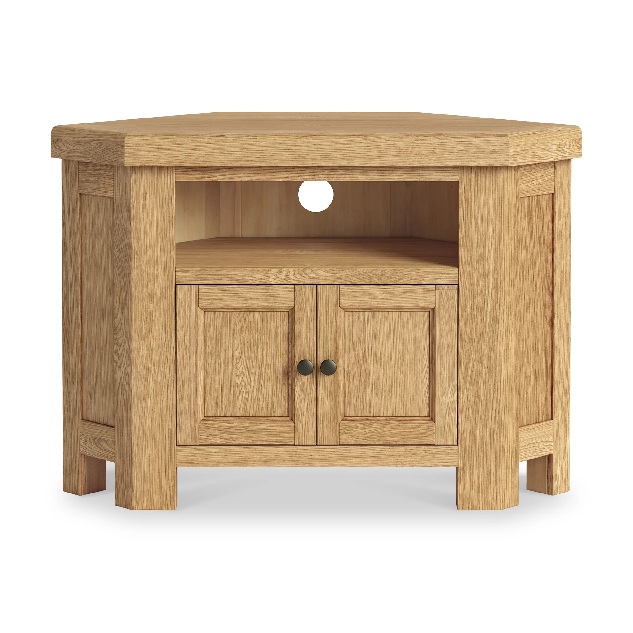 Portland Oak 2 Door Corner TV Unit - Image 8