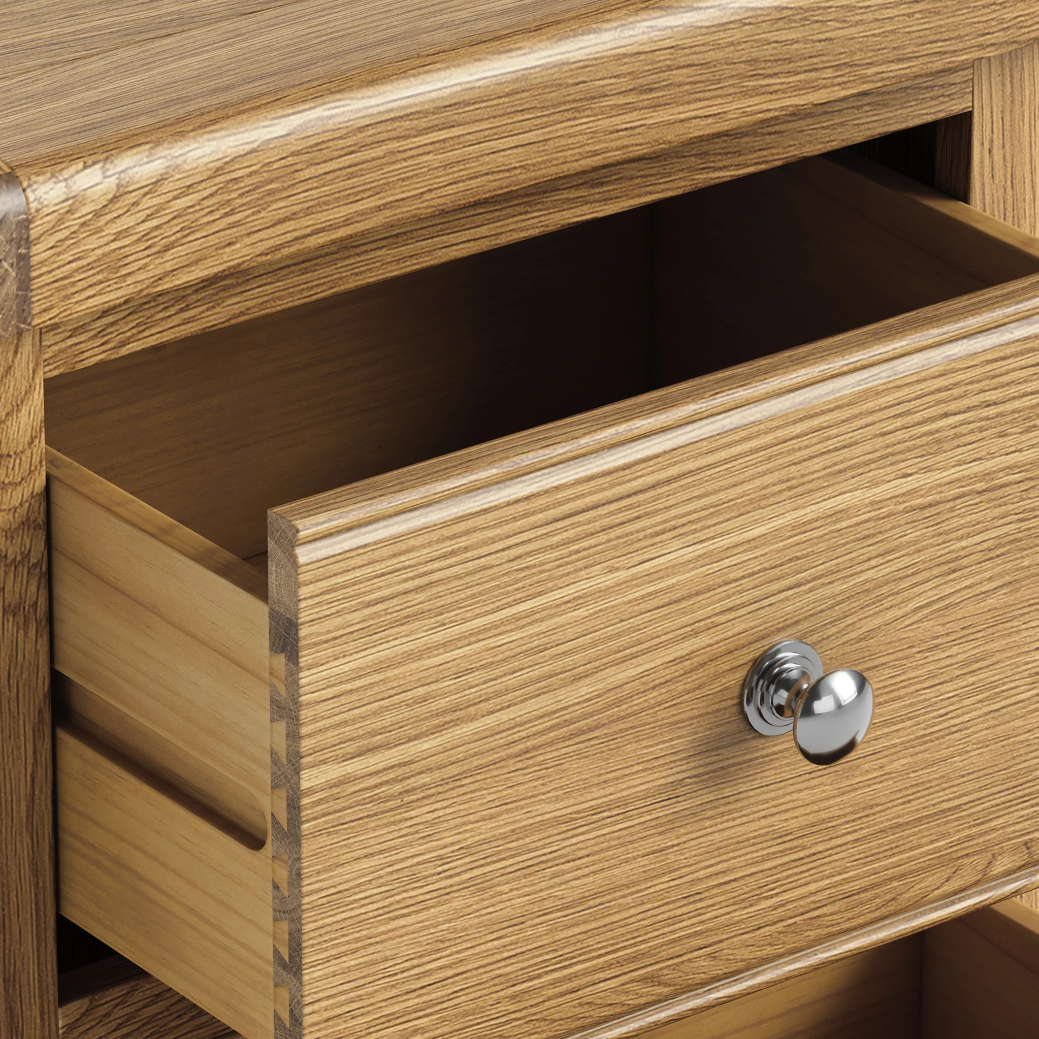 Portland Oak 2 Drawer Bedside Table - Image 11