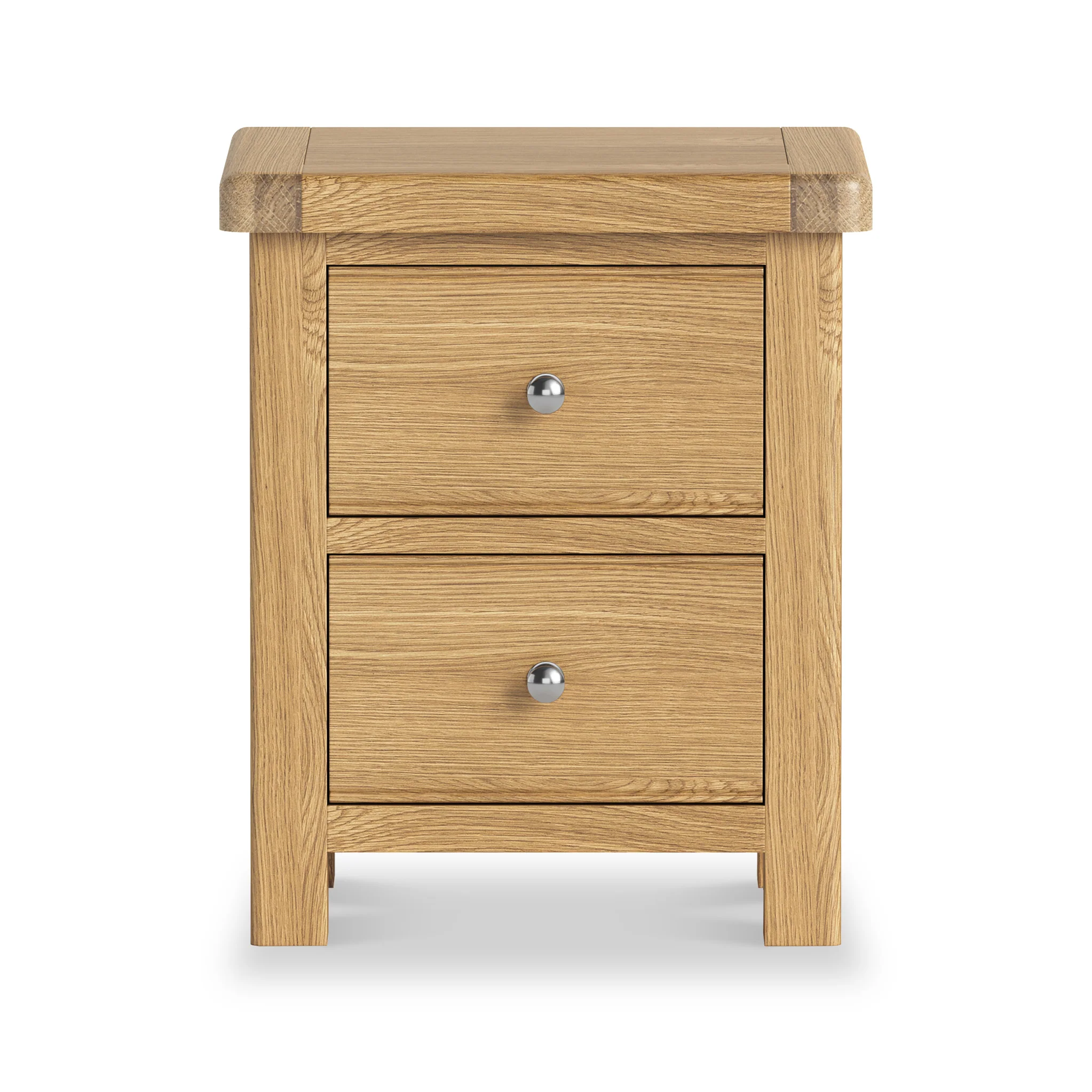 Portland Oak 2 Drawer Bedside Table - Image 7