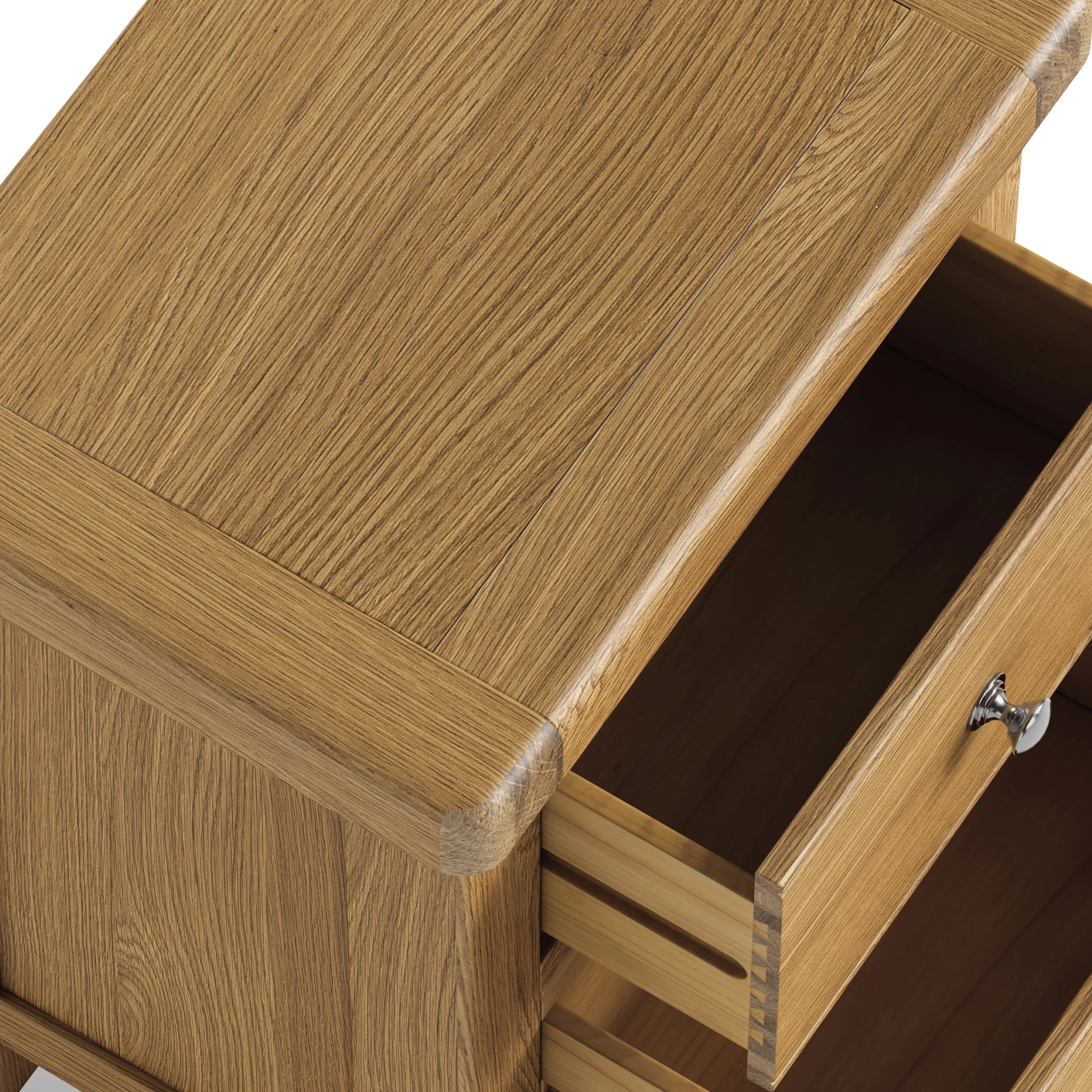Portland Oak 2 Drawer Bedside Table - Image 9