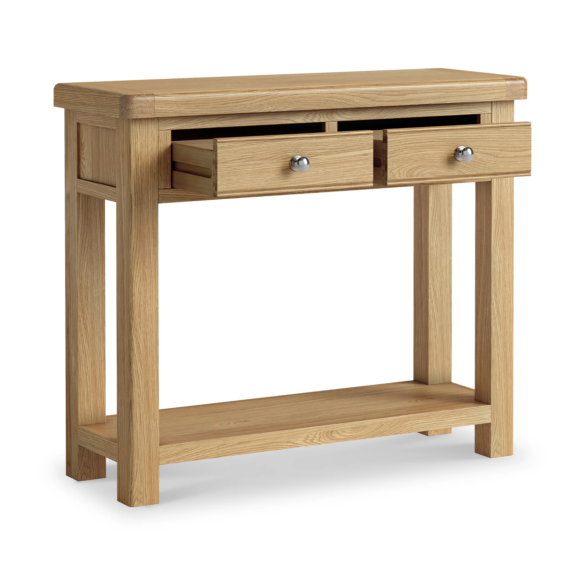 Portland Oak 2 Drawer Console Table - Image 3
