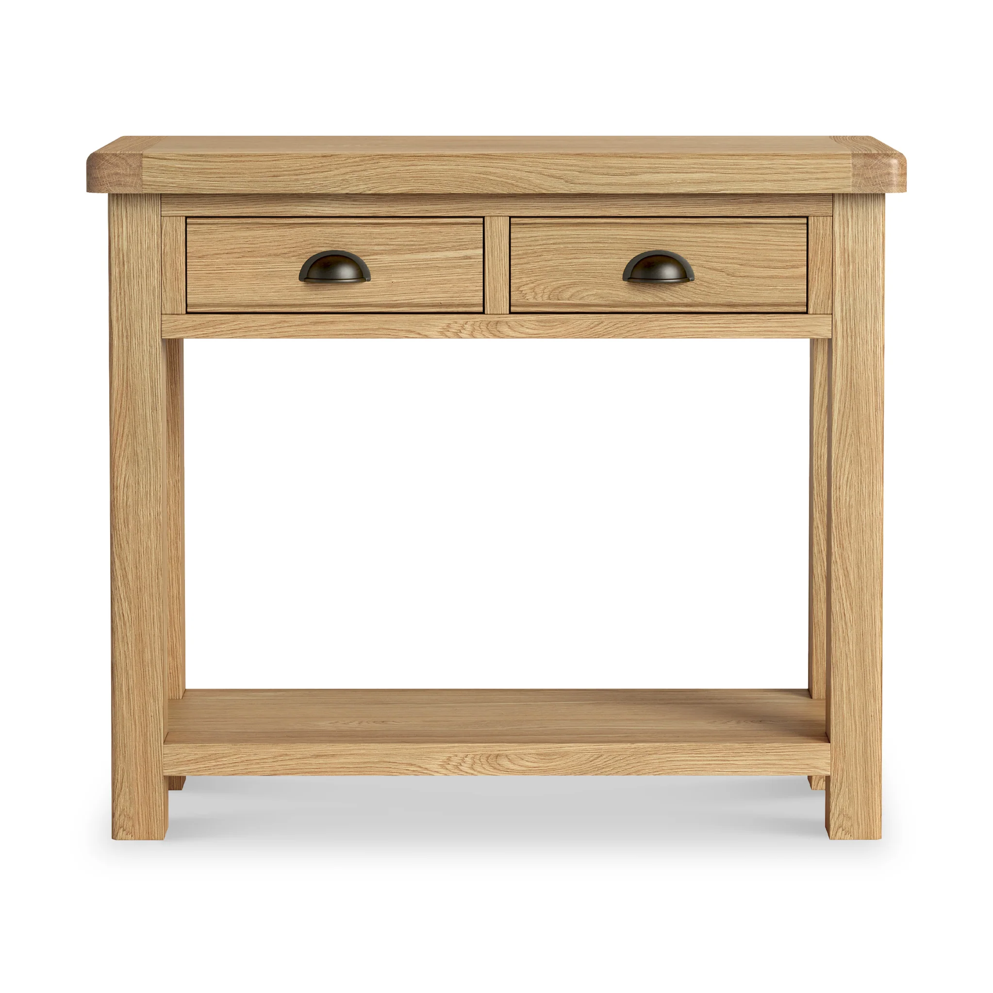Portland Oak 2 Drawer Console Table - Image 4