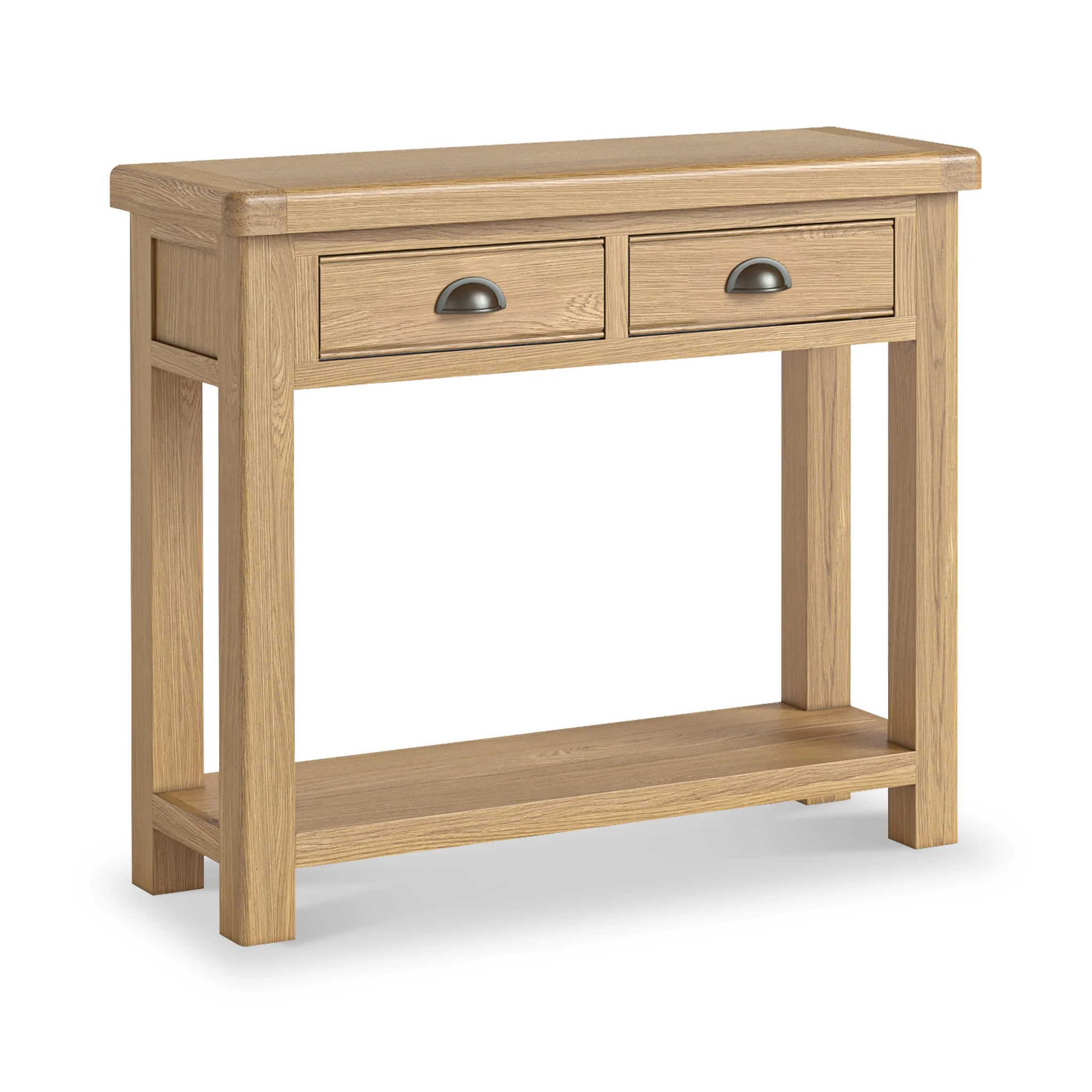 Portland Oak 2 Drawer Console Table - Image 5