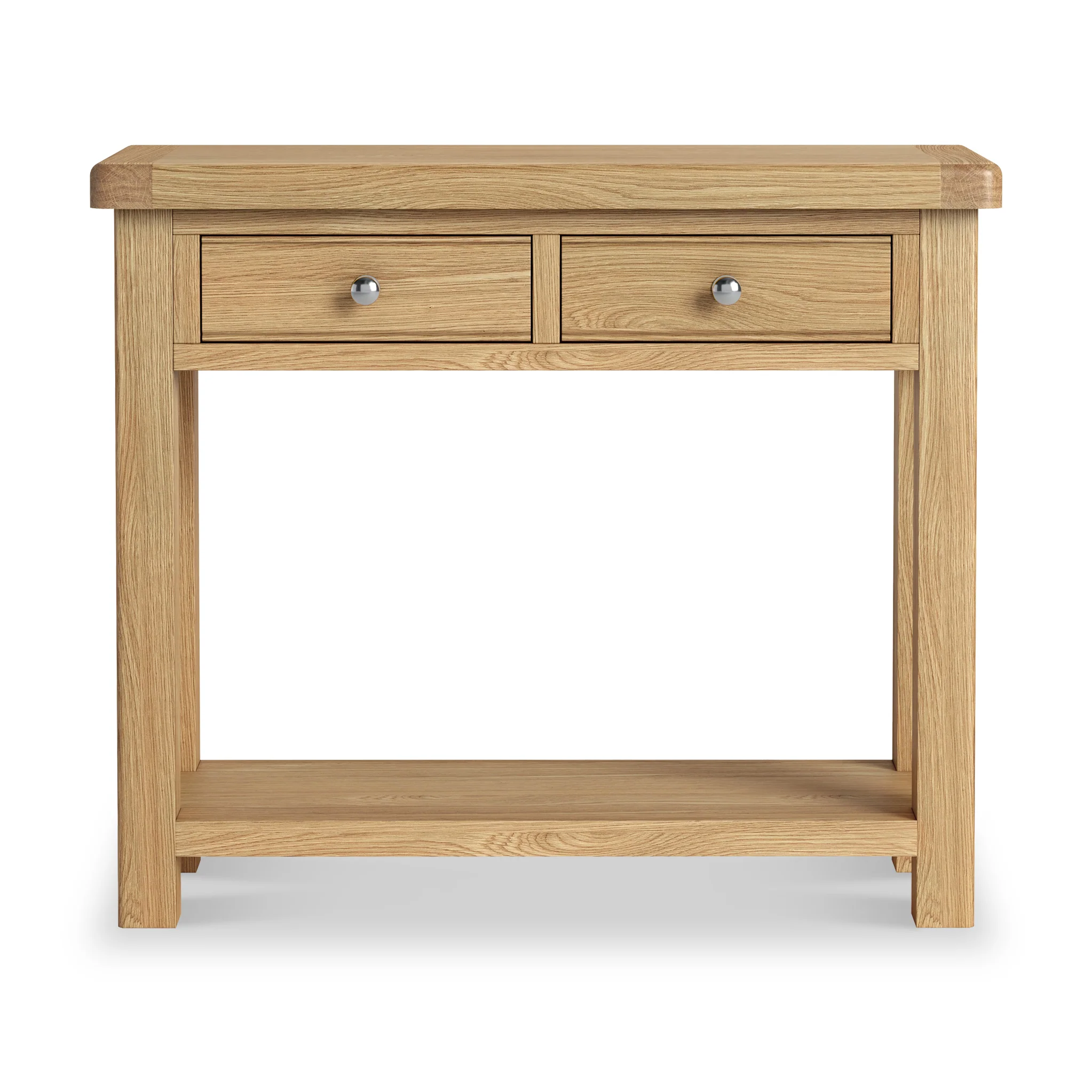 Portland Oak 2 Drawer Console Table - Image 7
