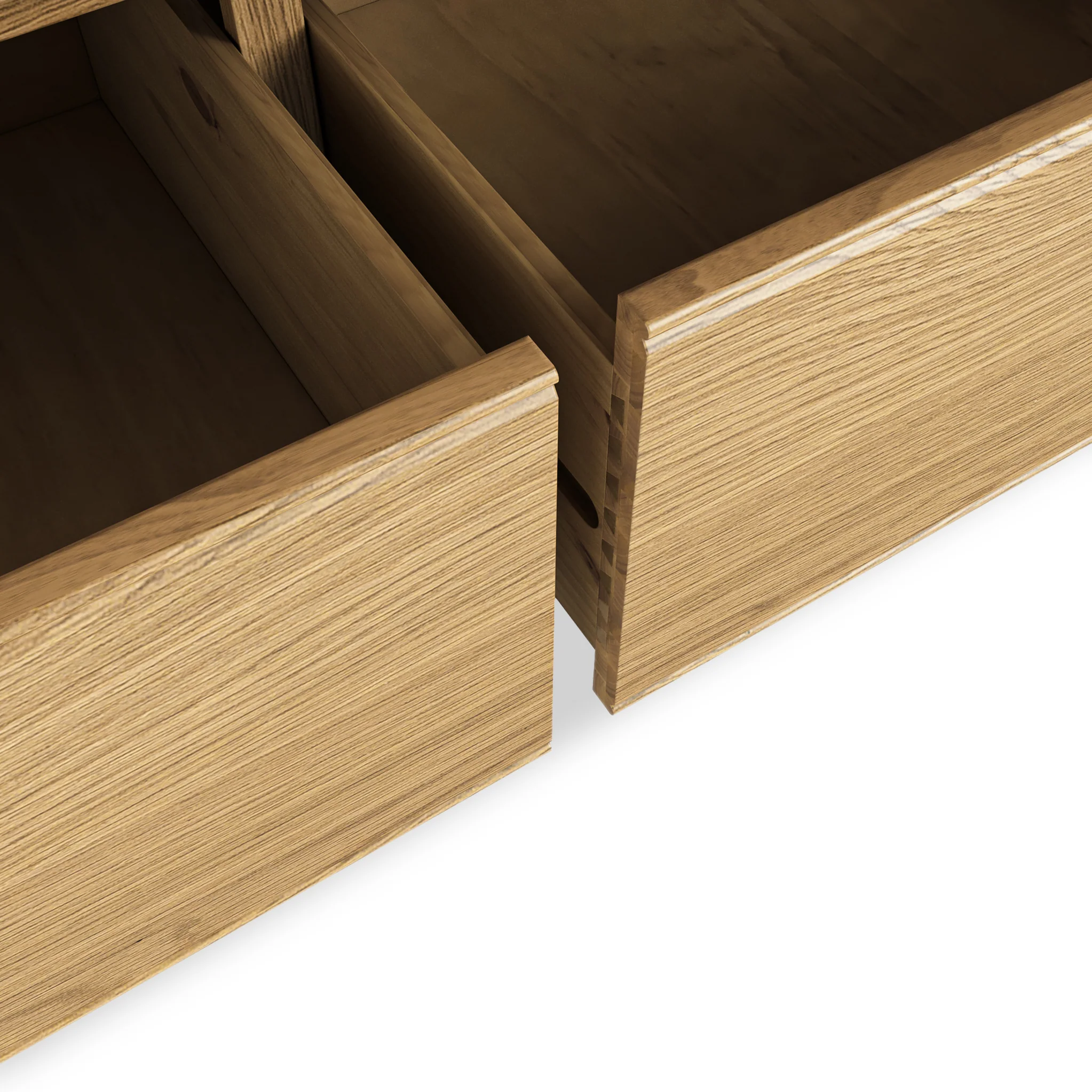 Portland Oak 2 Drawer Triple Wardrobe - Image 10