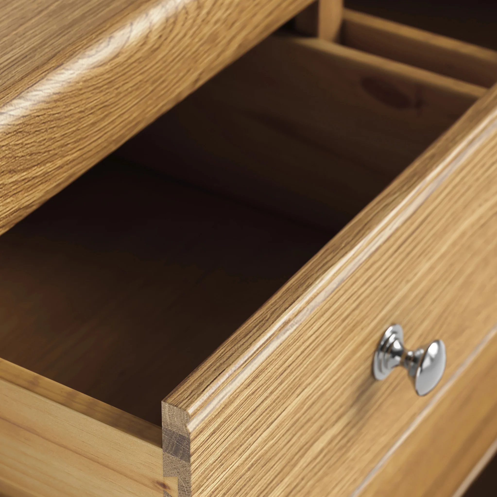 Portland Oak 2 Drawer Triple Wardrobe - Image 12