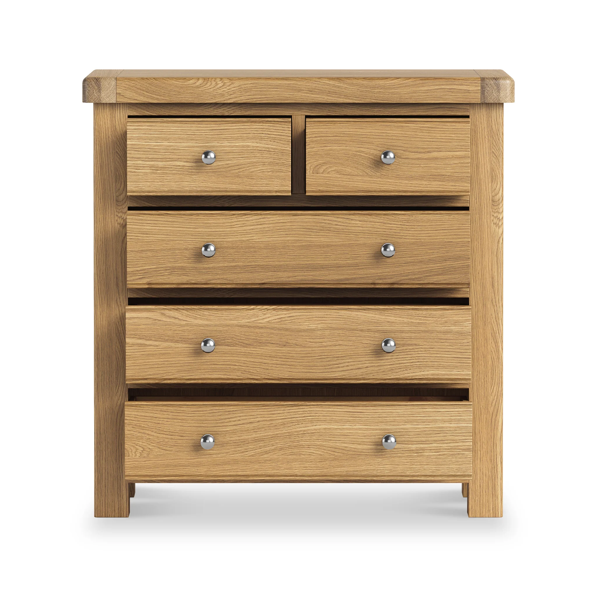 Portland Oak 2 Over 3 Drawer Chest - Image 5