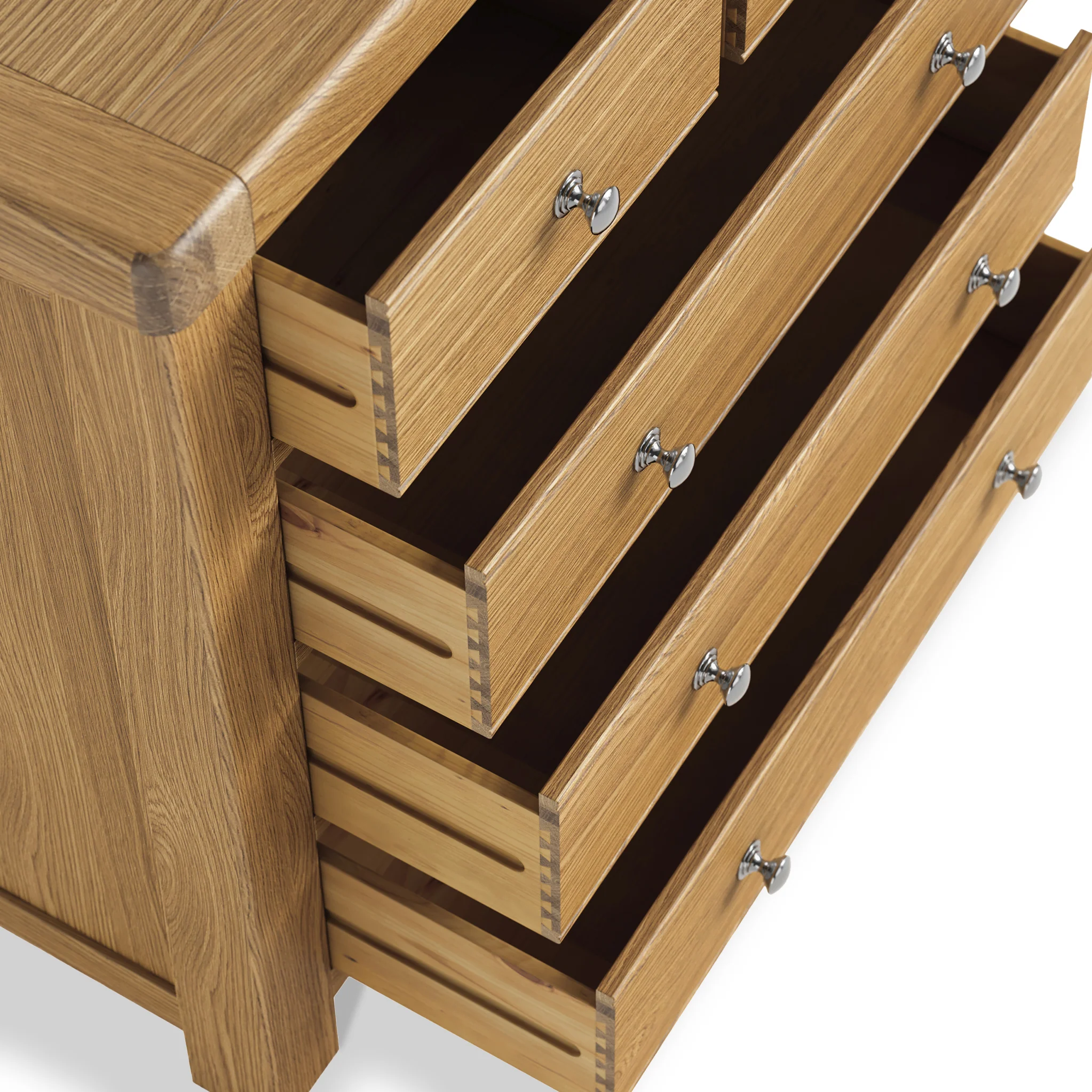 Portland Oak 2 Over 3 Drawer Chest - Image 7