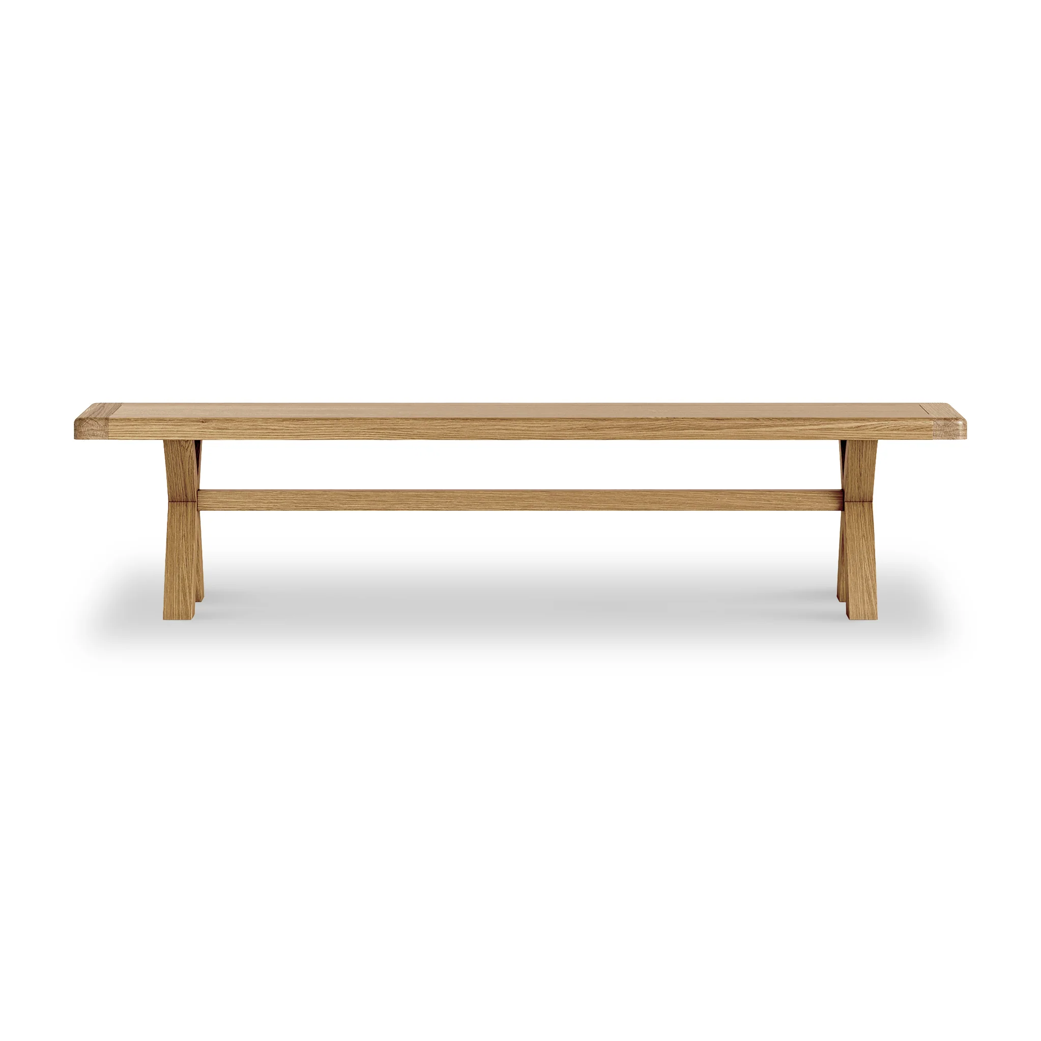 Portland Oak 200cm Cross Legged Dining Bench - Image 13