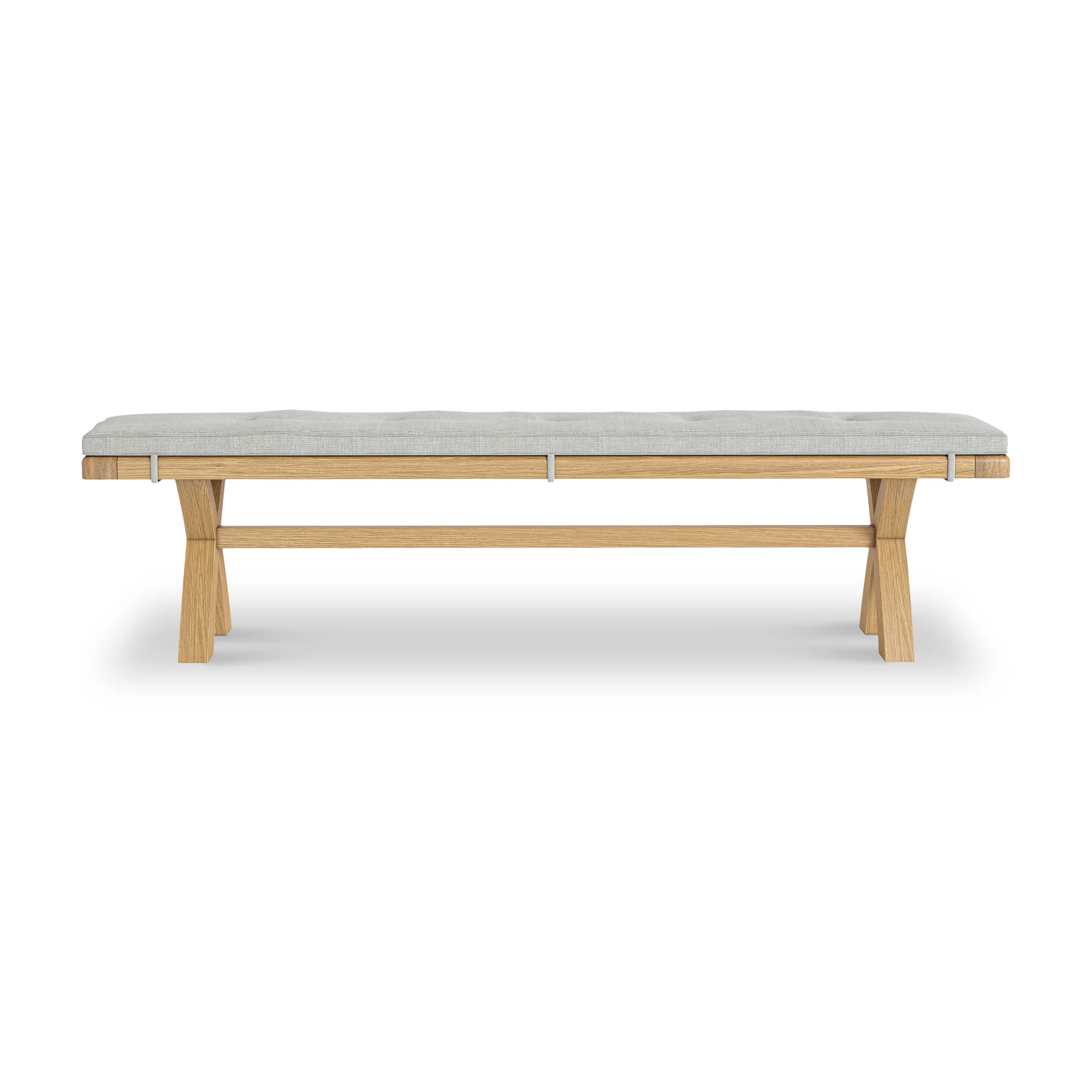 Portland Oak 200cm Cross Legged Dining Bench - Image 7