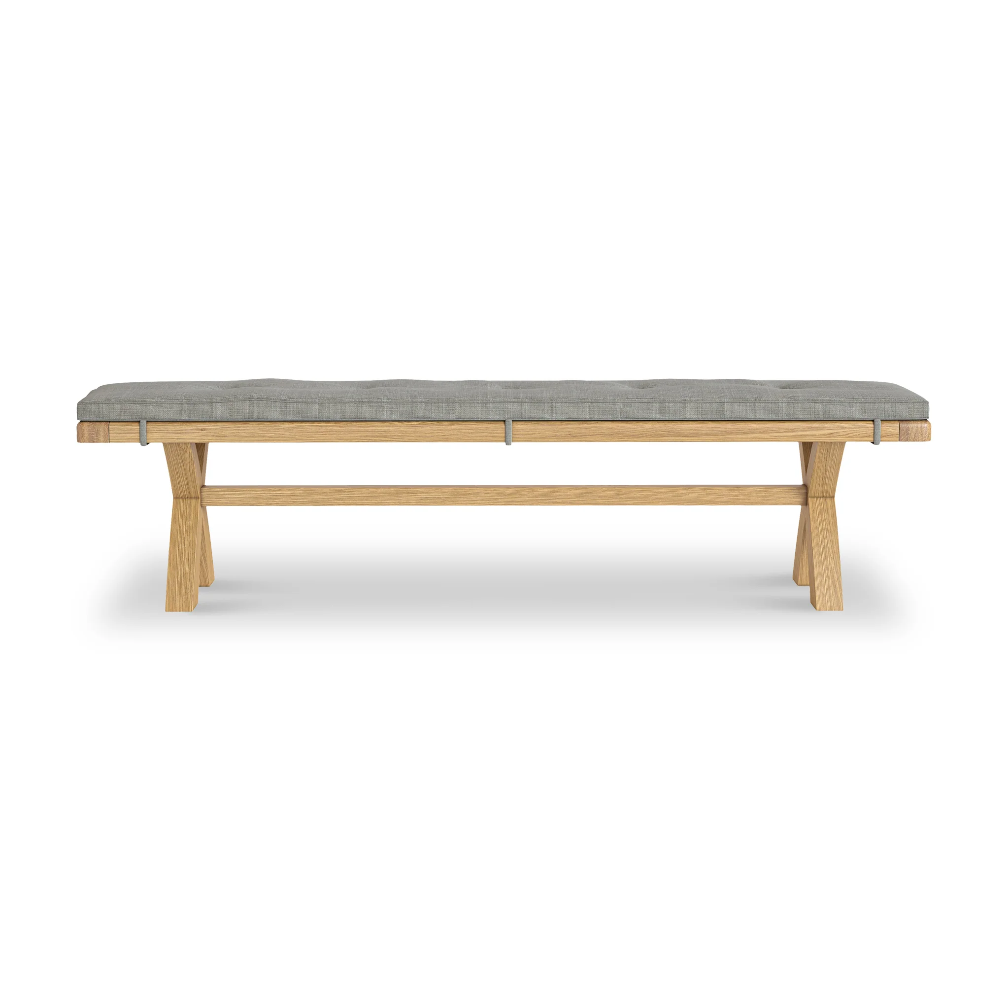 Portland Oak 200cm Cross Legged Dining Bench - Image 9