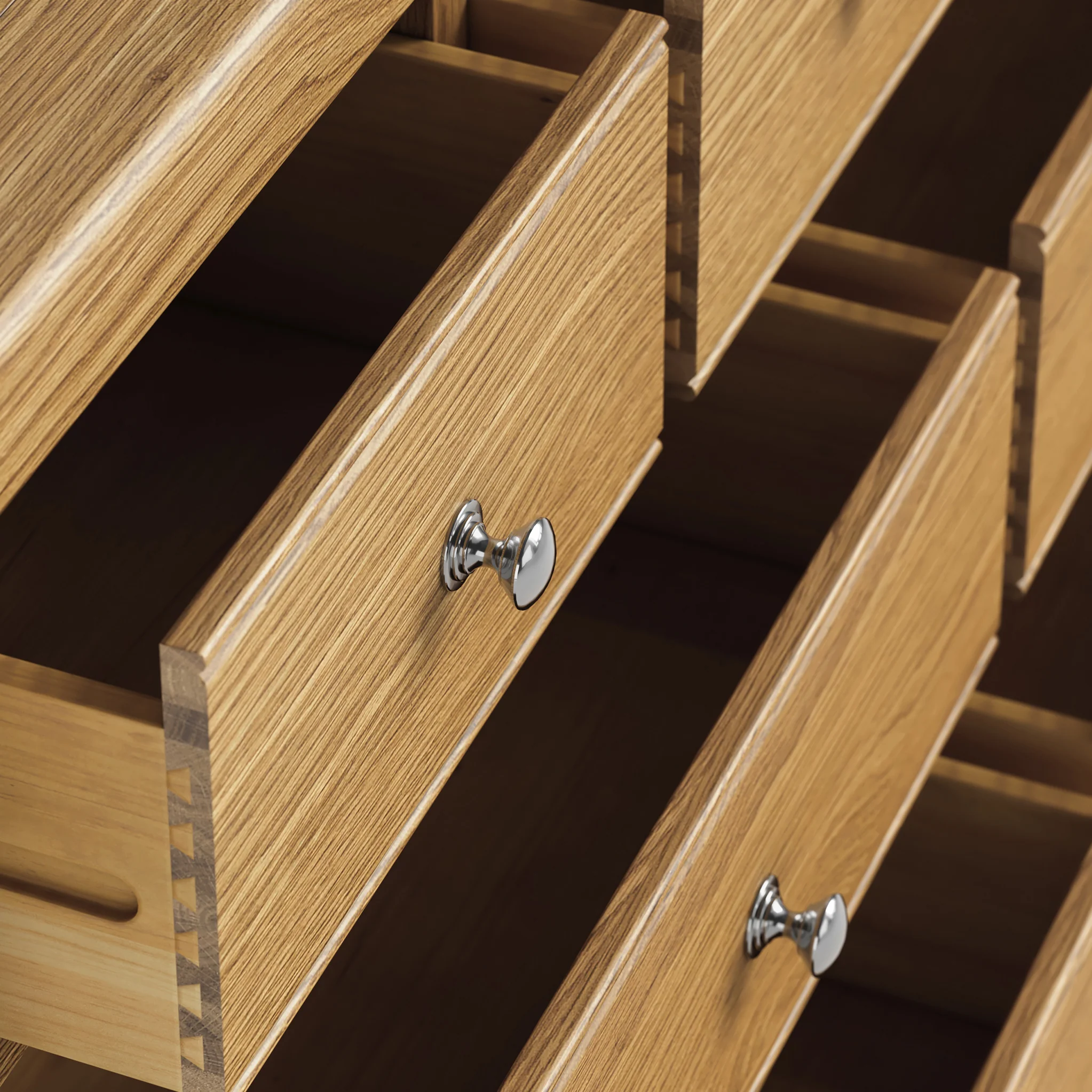 Portland Oak 3 Over 4 Drawer Chest - Image 6