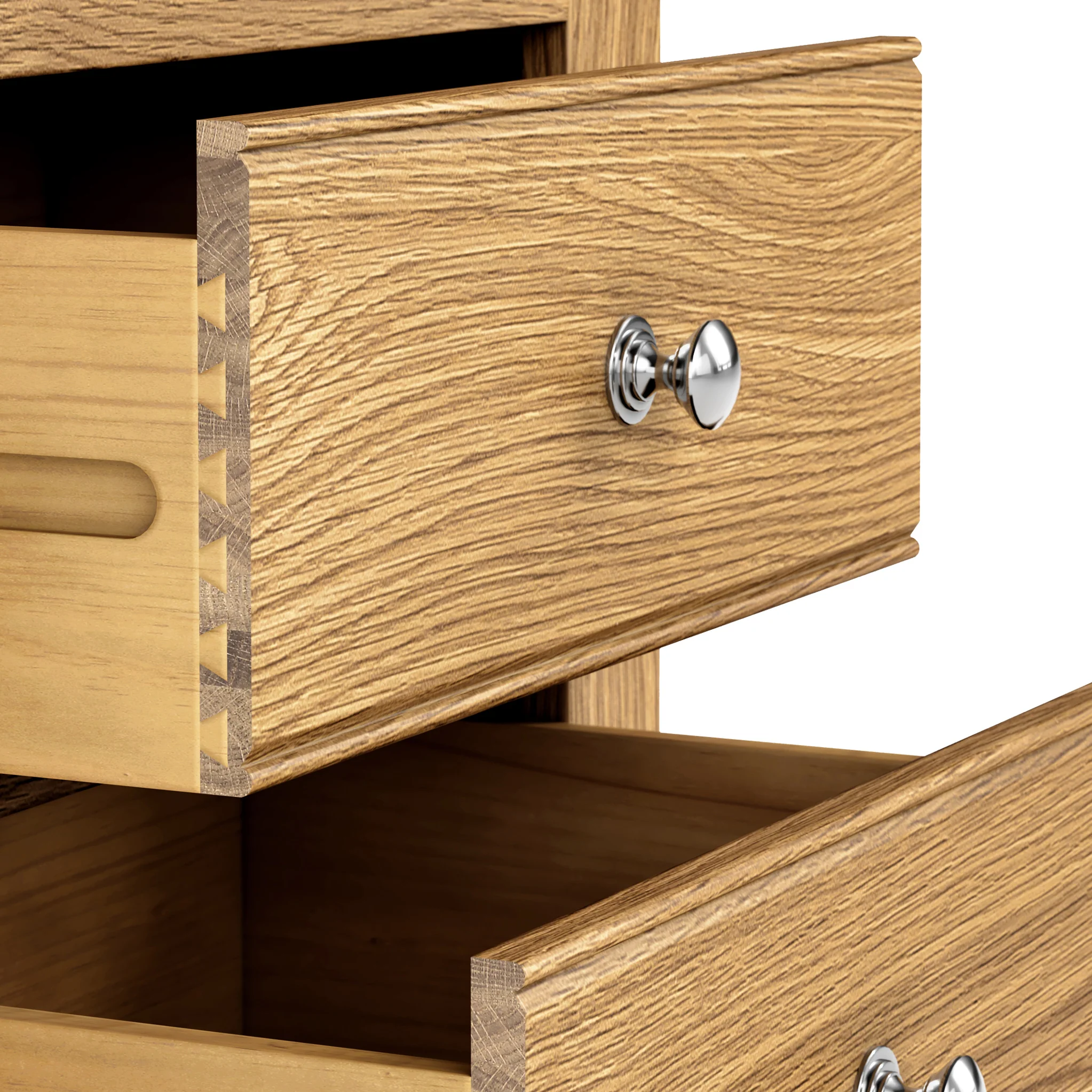 Portland Oak 5 Drawer Tallboy Chest - Image 6