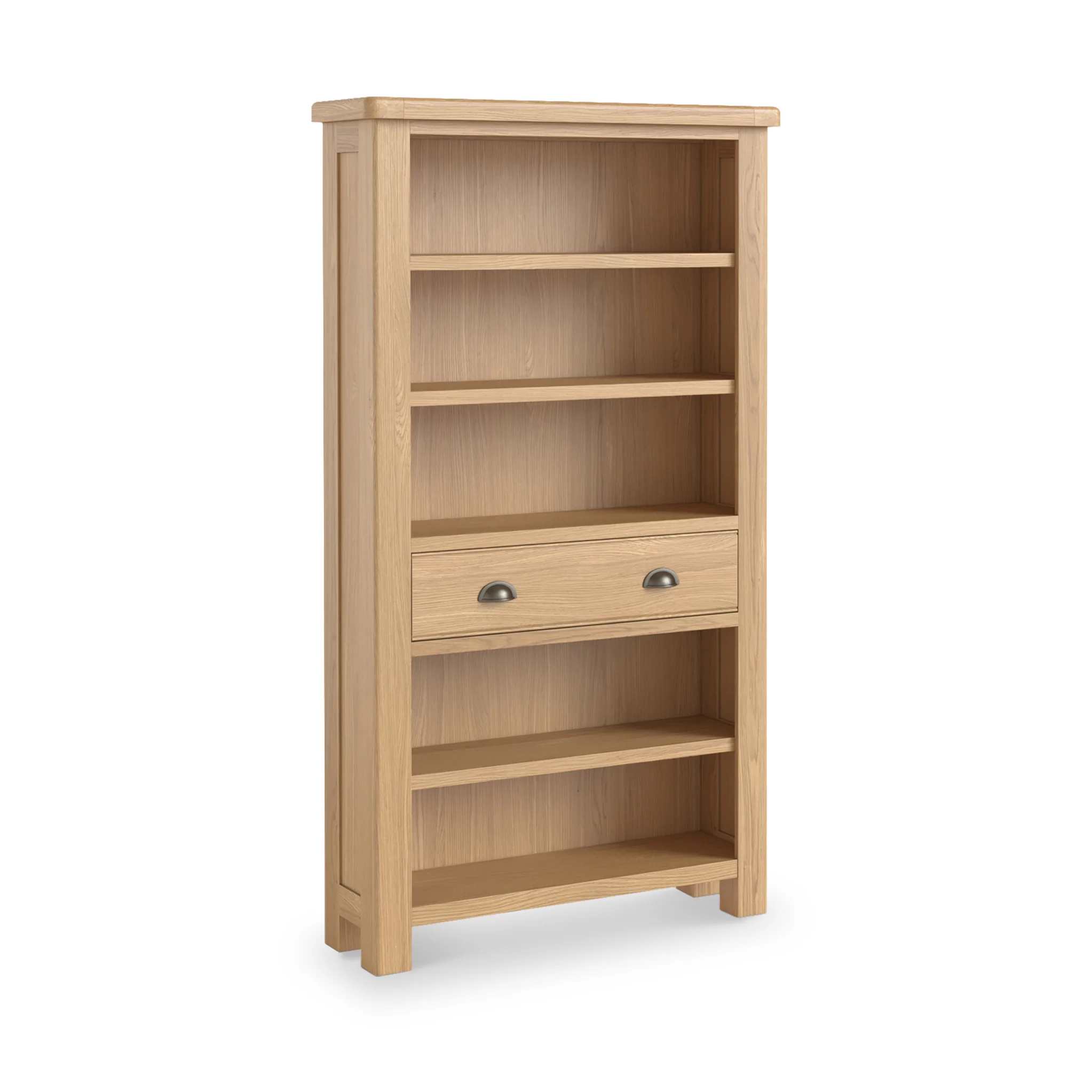 Portland Oak 5 Shelf Large Bookcase - Image 4