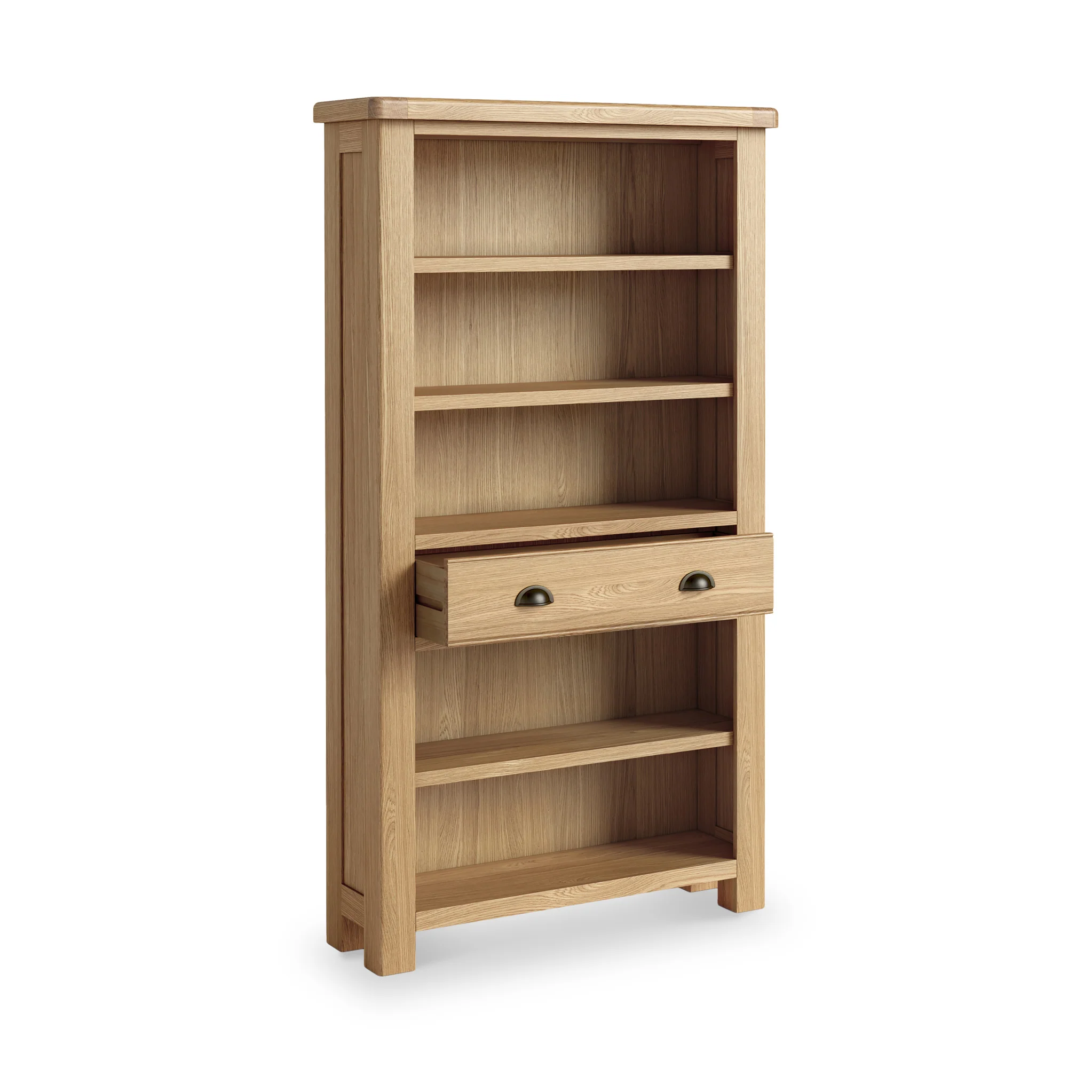Portland Oak 5 Shelf Large Bookcase - Image 7