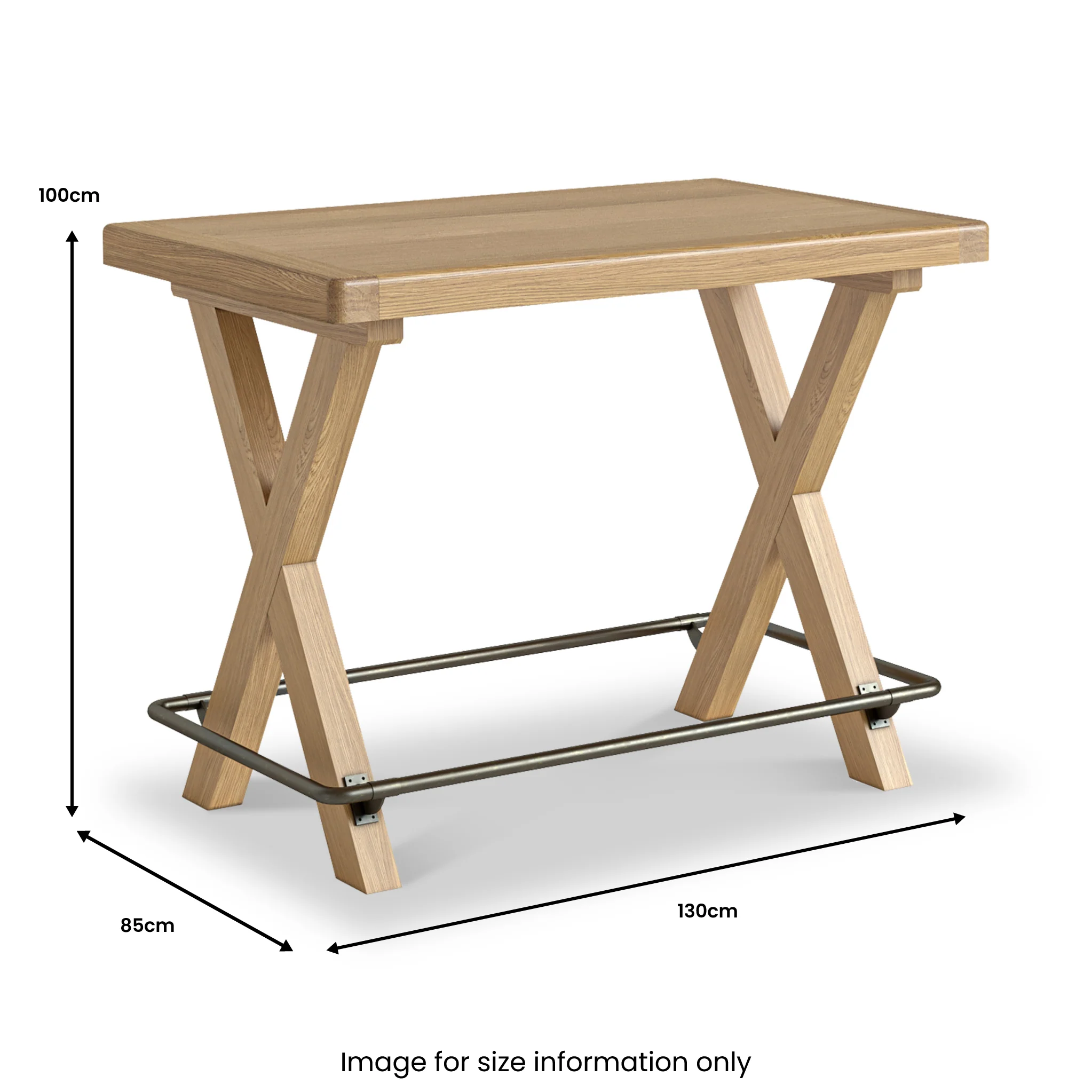 Portland Oak Bar Table - Image 6