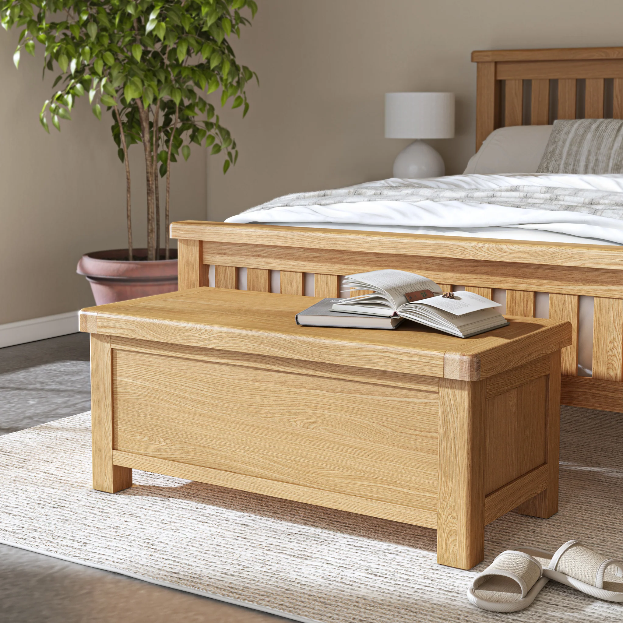 Portland Oak Blanket Box - Image 2