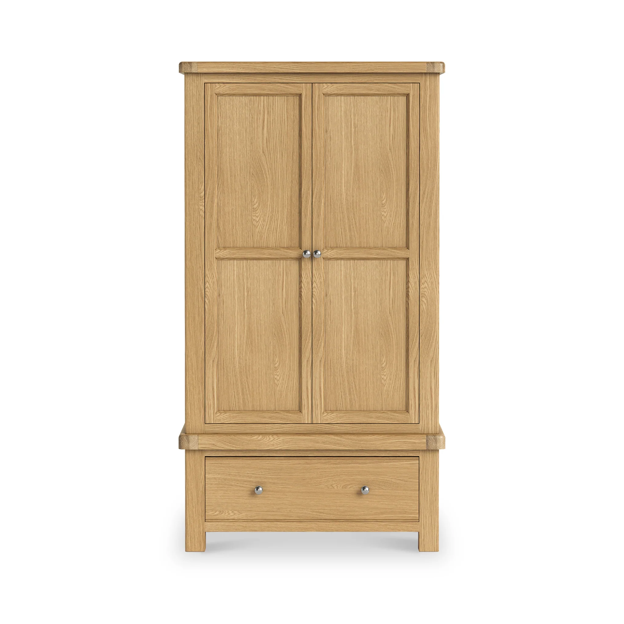 Portland Oak Double Wardrobe & Drawer - Image 11