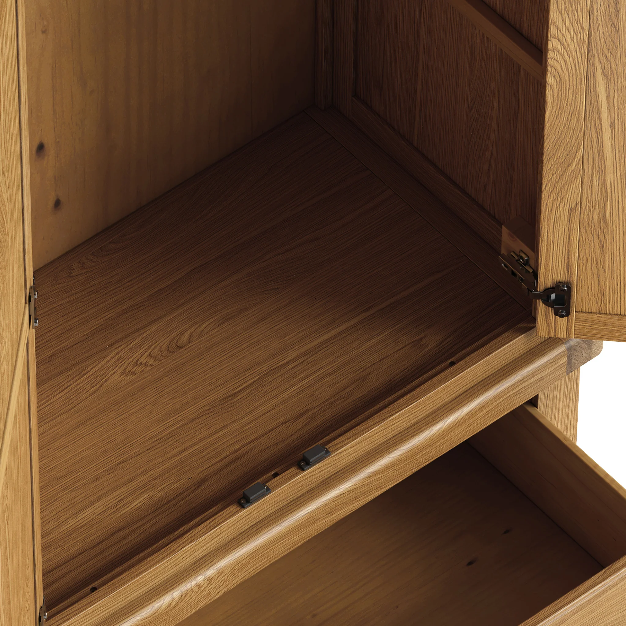 Portland Oak Double Wardrobe & Drawer - Image 15