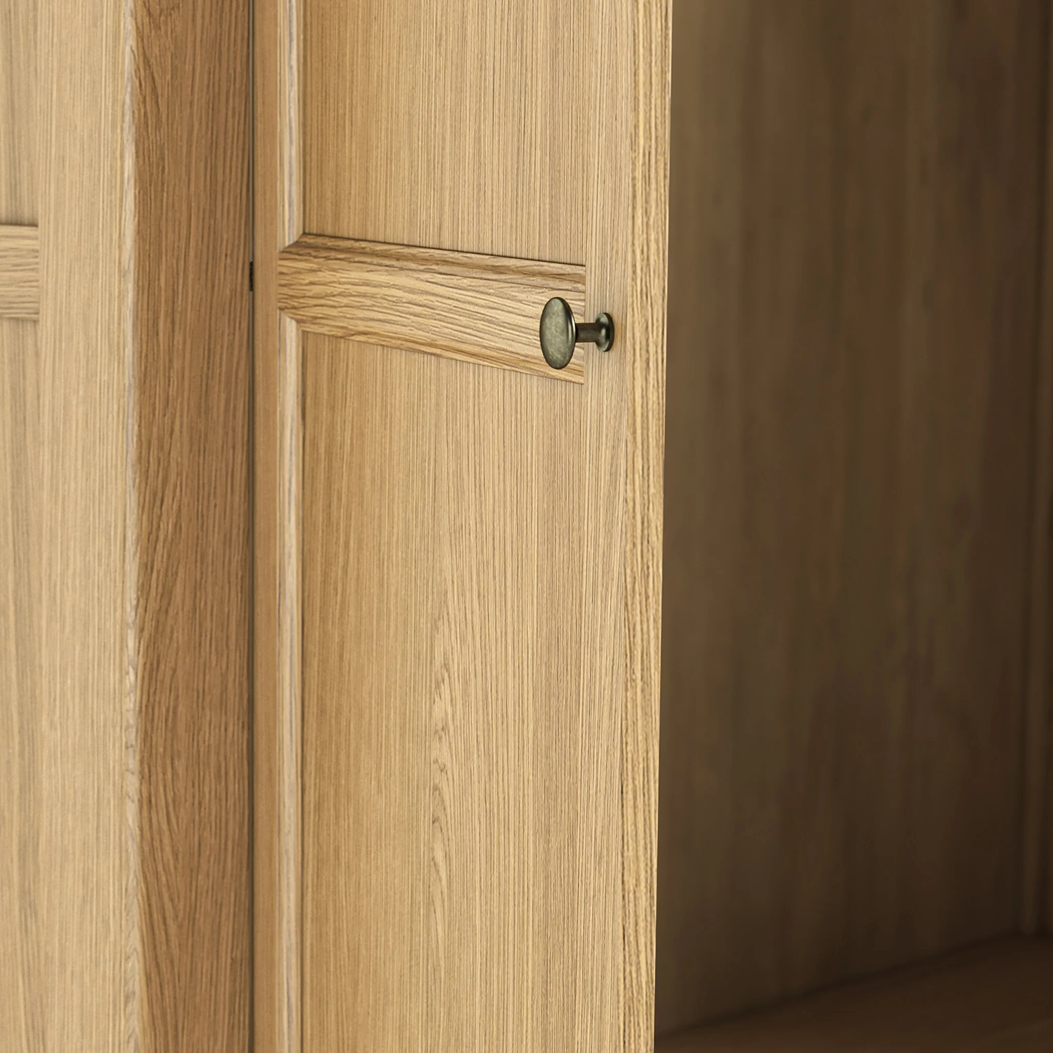 Portland Oak Double Wardrobe & Drawer - Image 16