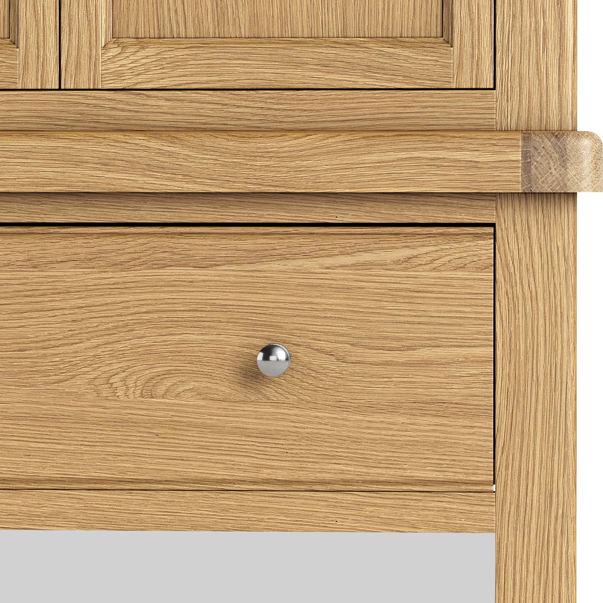Portland Oak Double Wardrobe & Drawer - Image 6