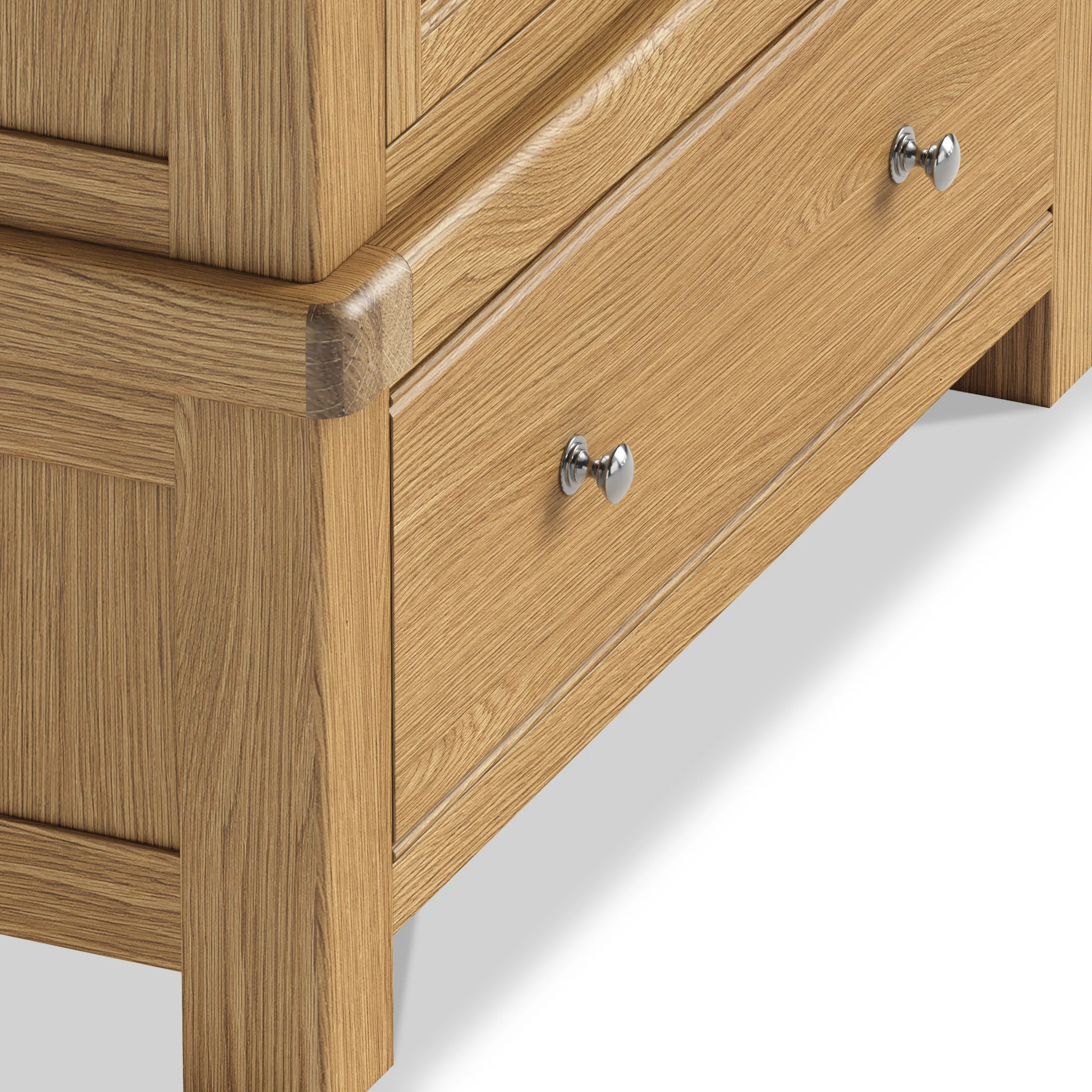 Portland Oak Double Wardrobe & Drawer - Image 9