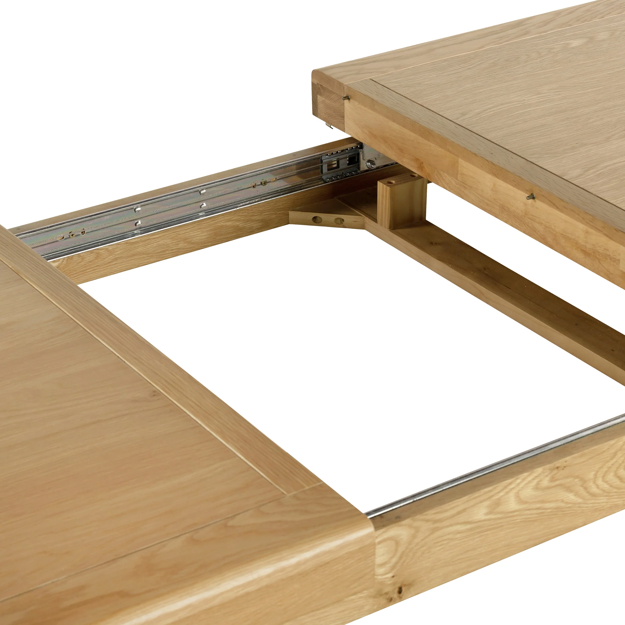 Portland Oak Extendable 200-245cm Cross Legged Dining Table - Image 10