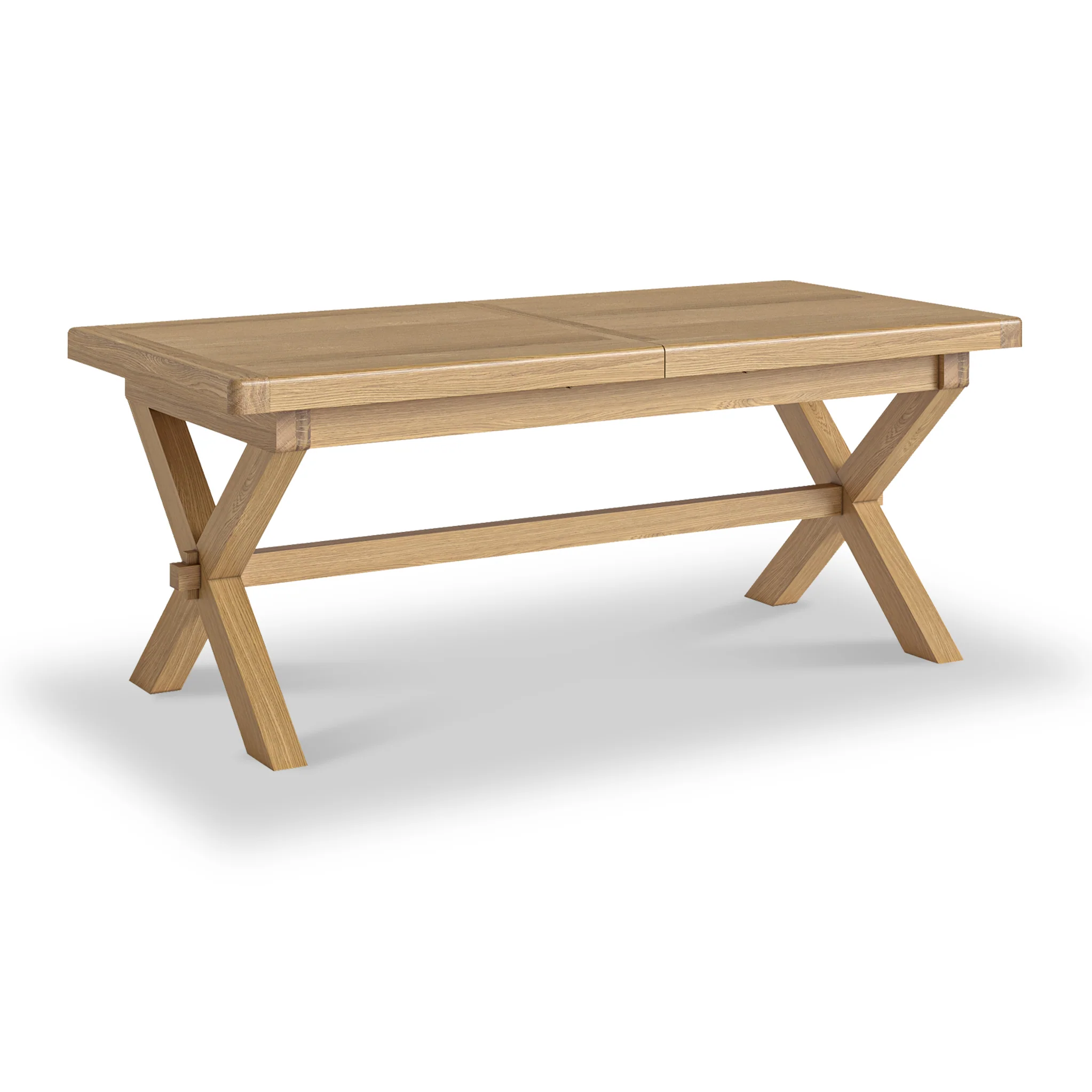 Portland Oak Extendable 200-245cm Cross Legged Dining Table - Image 3