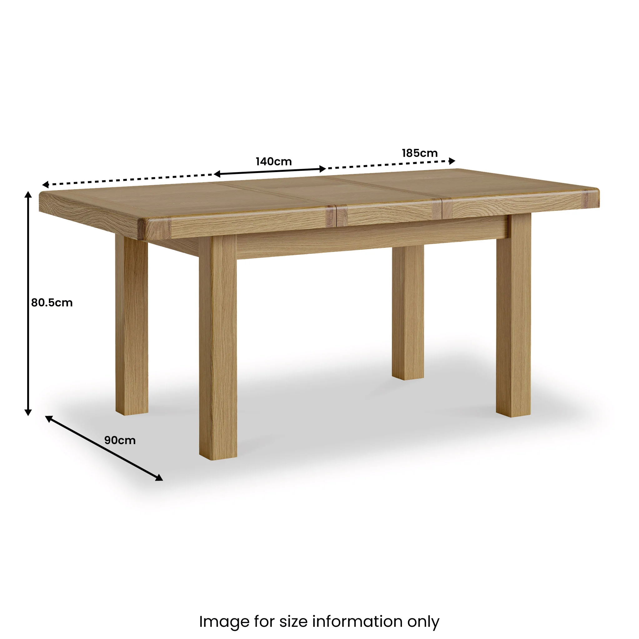 Portland Oak 140-185cm Extending Dining Table - Image 12