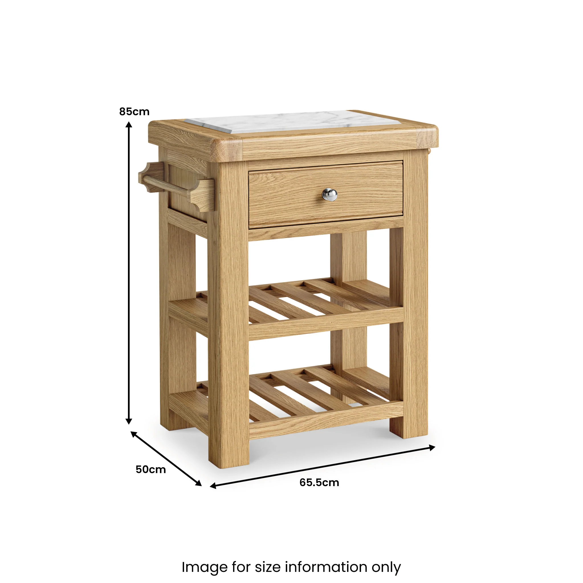 Portland Oak Small Kitchen Island - Image 5
