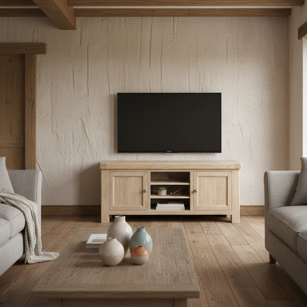 Portland Washed Oak 140cm TV Unit - Image 2