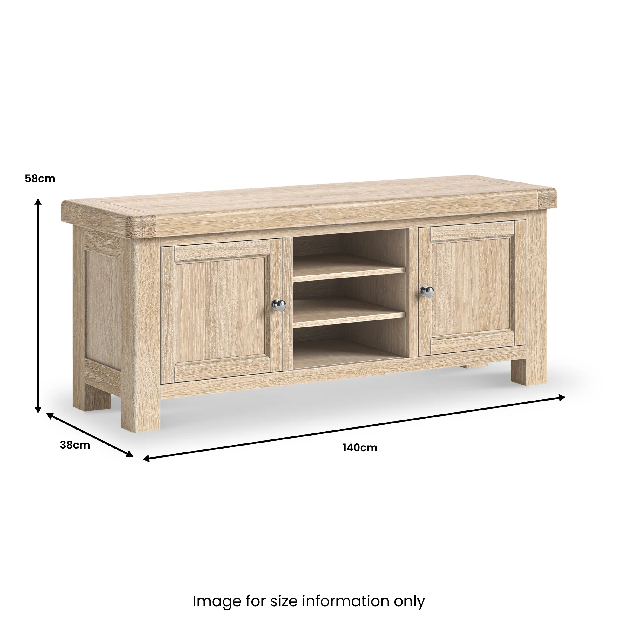Portland Washed Oak 140cm TV Unit - Image 4