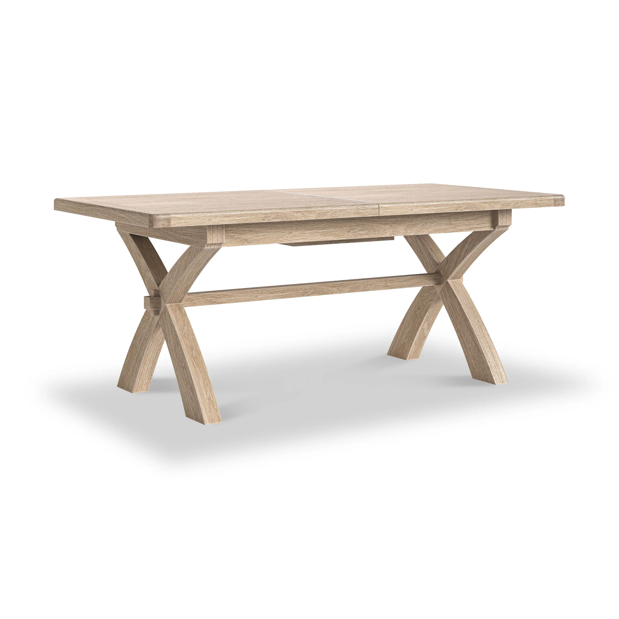 Portland Washed Oak 200-245cm Cross Leg Extendable Dining Table - Image 3