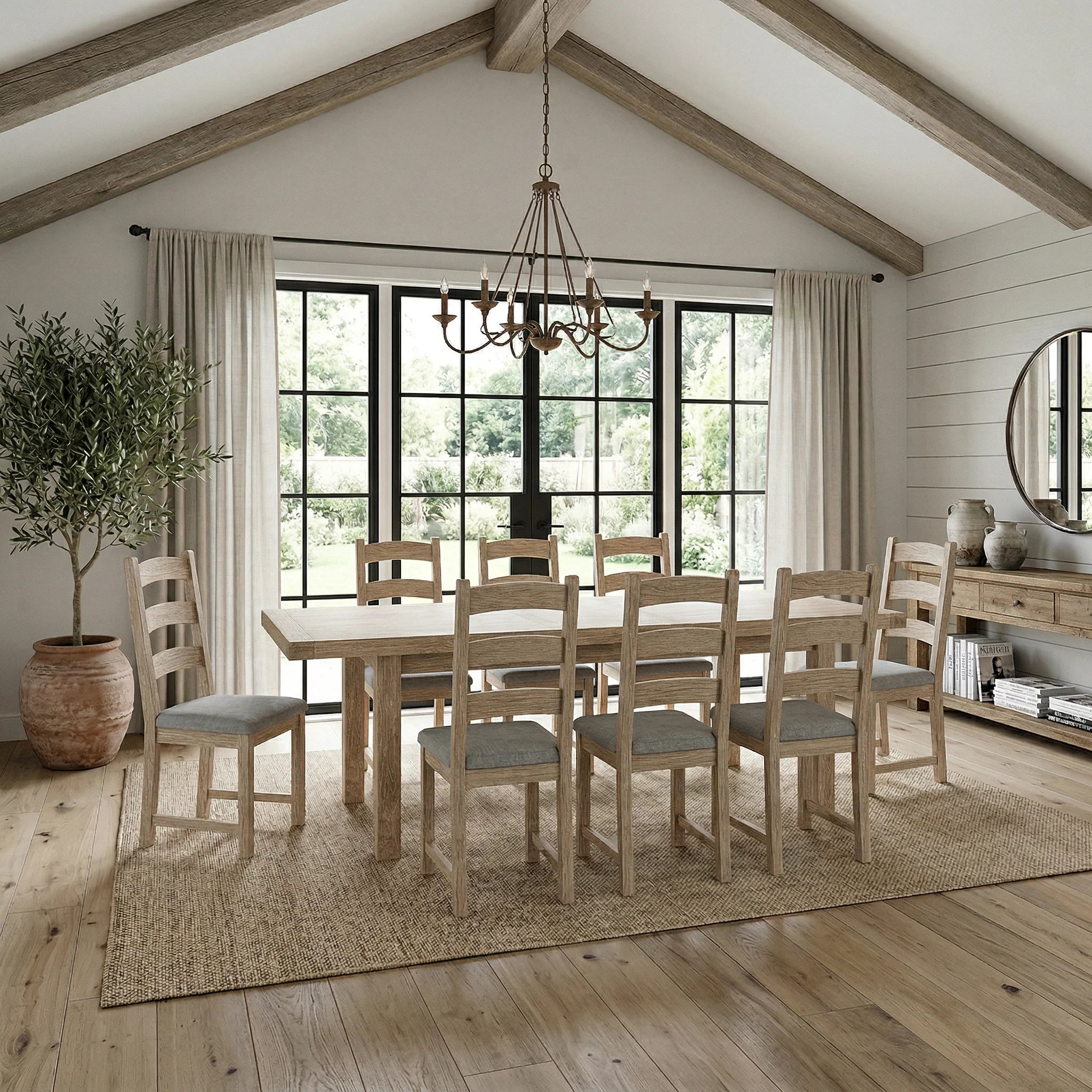 Portland Washed Oak 200-245cm Extendable Dining Table - Image 2