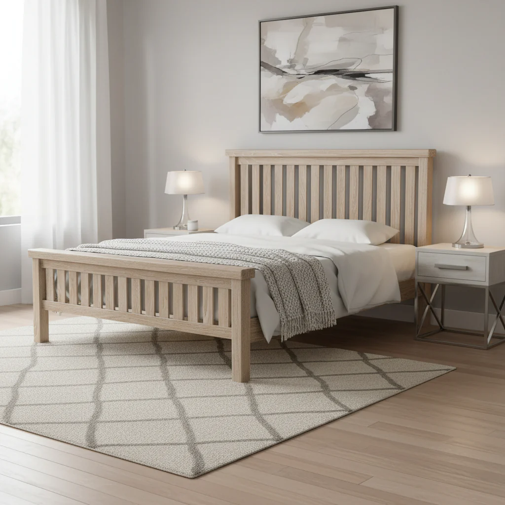 Portland Washed Oak Bed Frame - Image 5