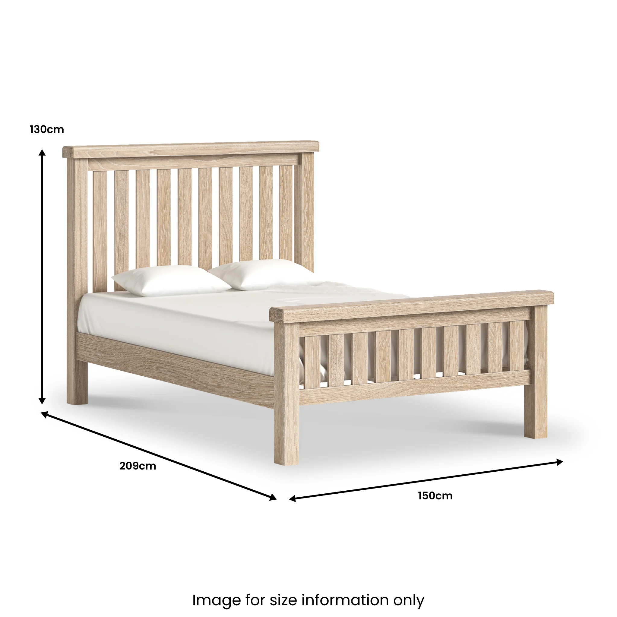 Portland Washed Oak Bed Frame - Image 7