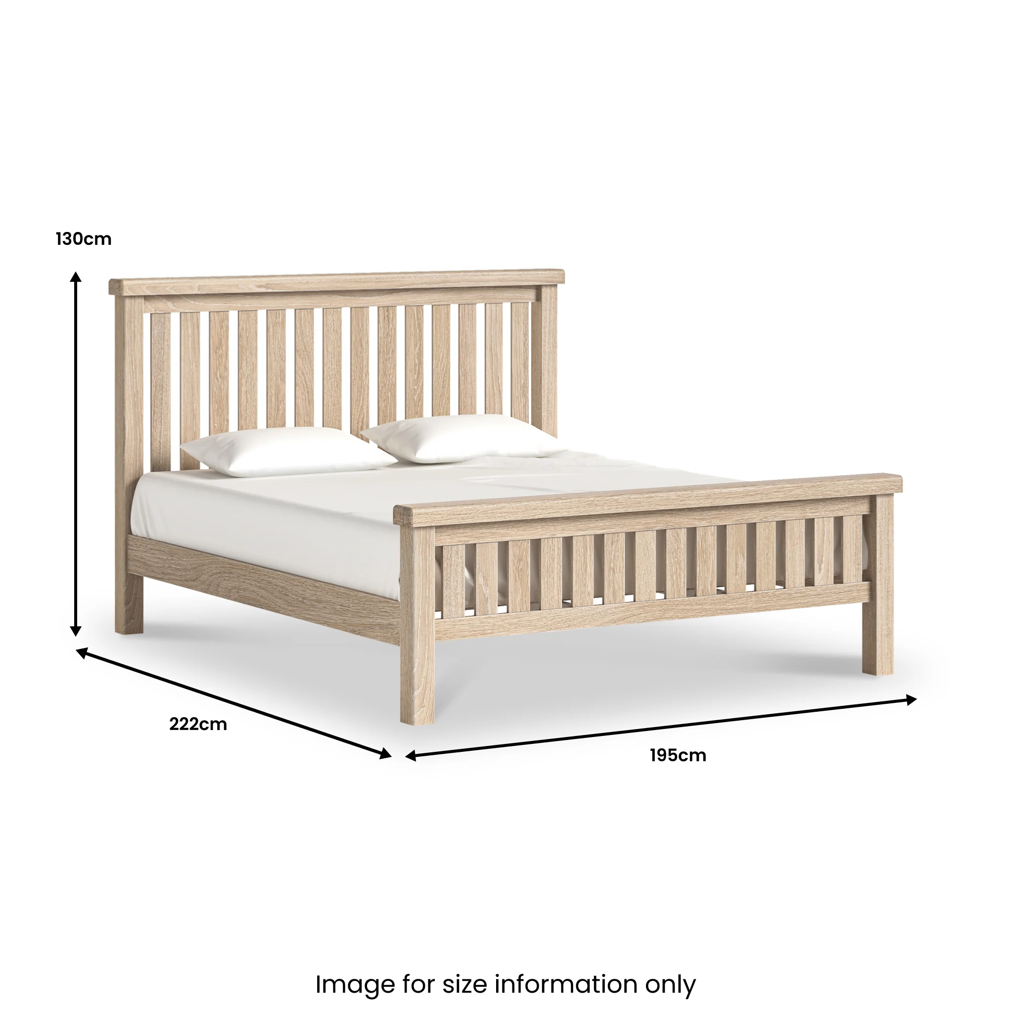Portland Washed Oak Bed Frame - Image 9
