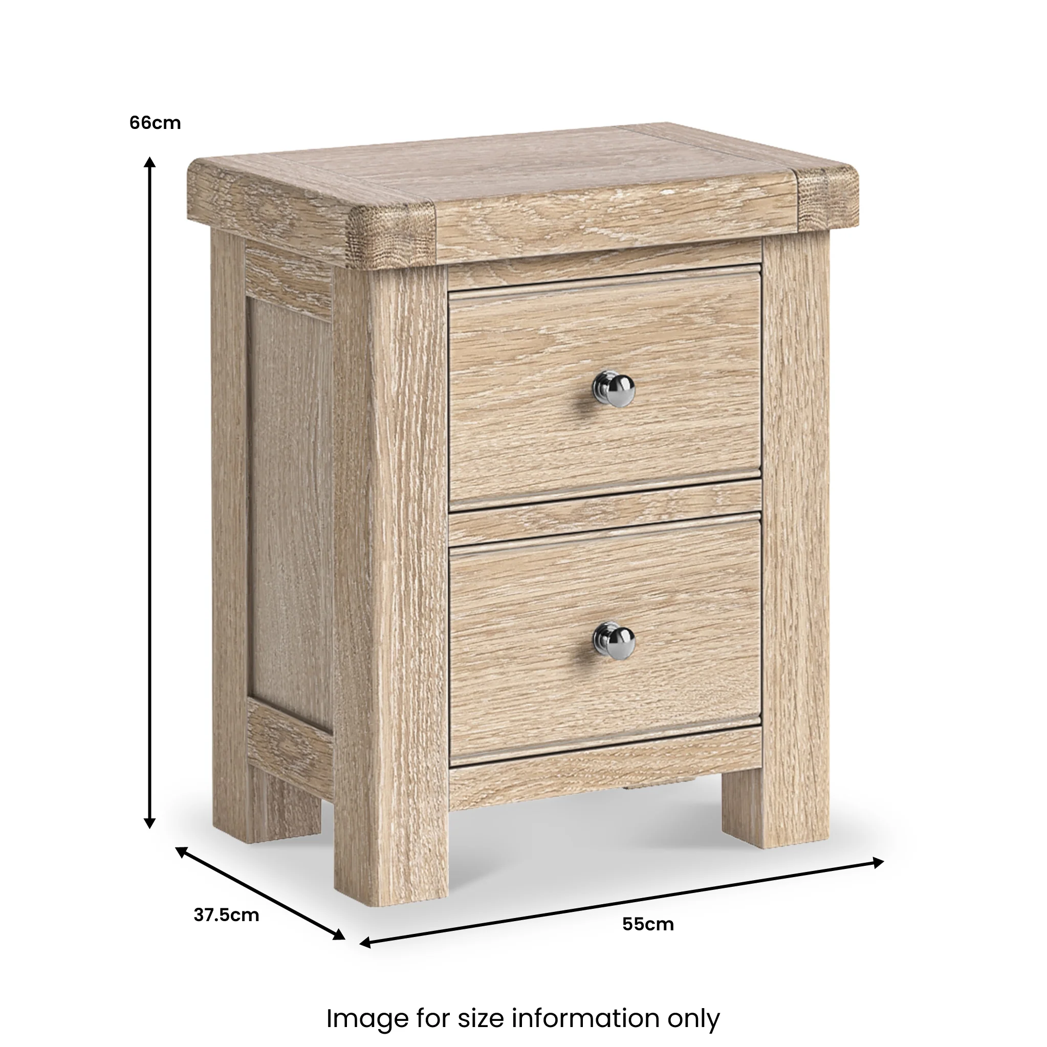 Portland Washed Oak Bedside Table - Image 7