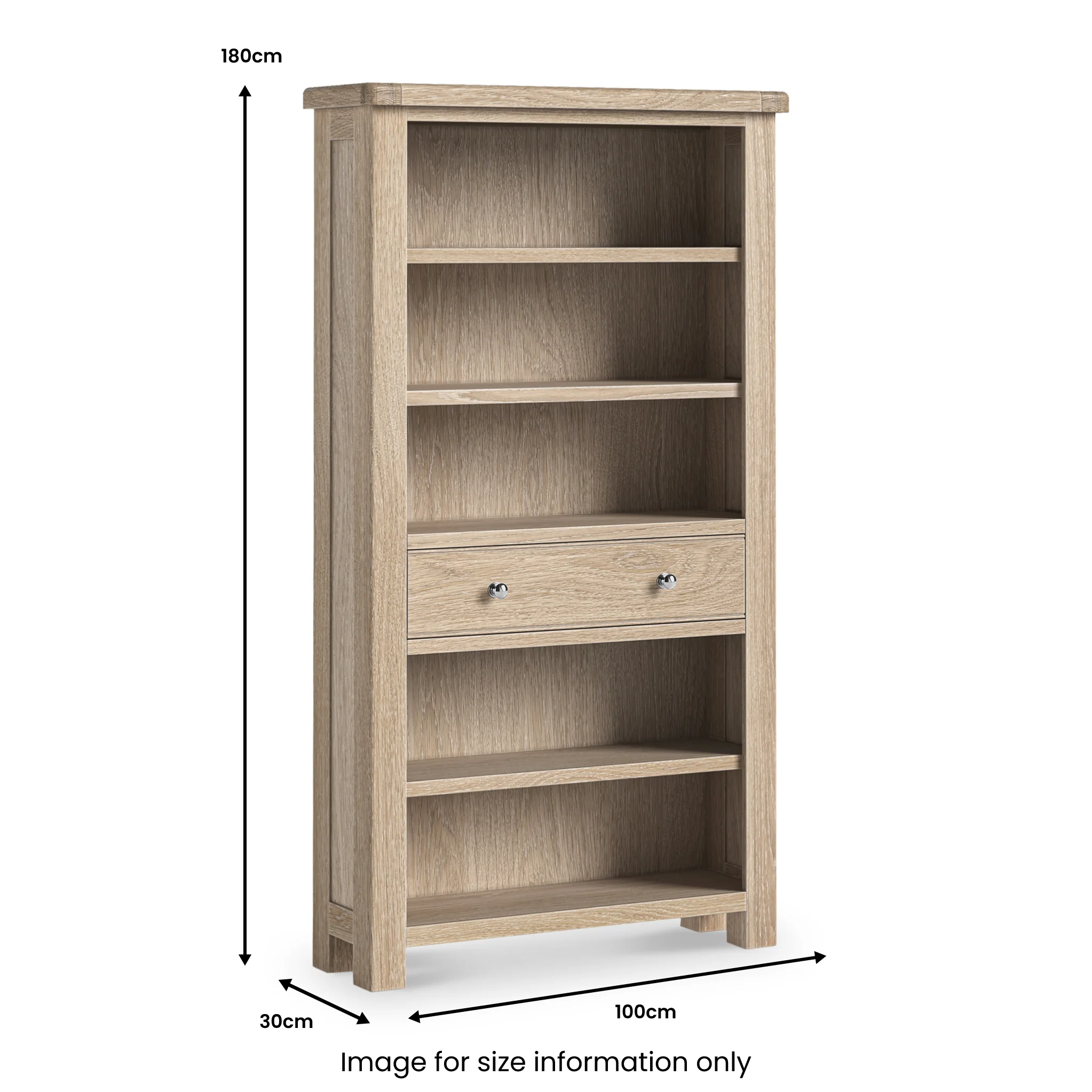 Portland Washed Oak Large Bookcase - Image 4