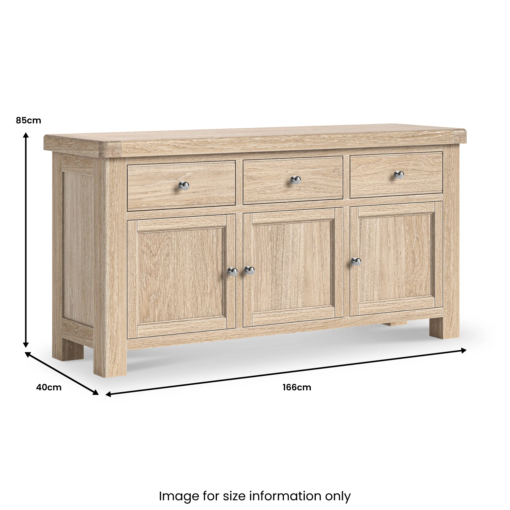 Portland Washed Oak Large Sideboard - Image 5