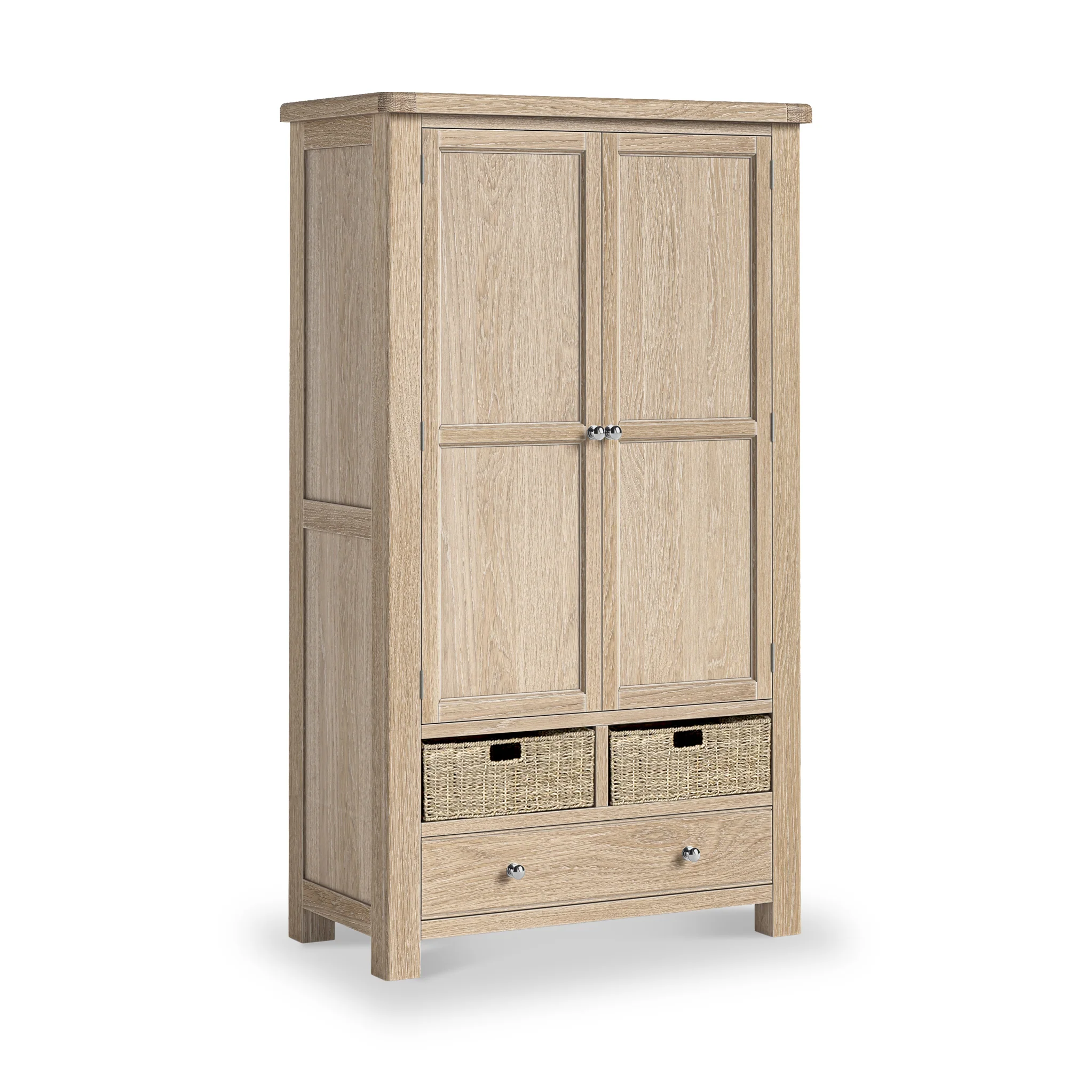 Portland Washed Oak Multi Storage Larder Unit - Image 4