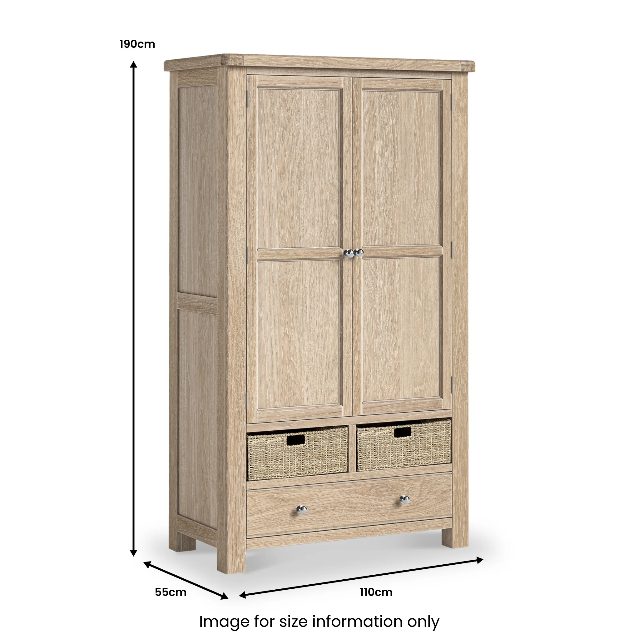 Portland Washed Oak Multi Storage Larder Unit - Image 6
