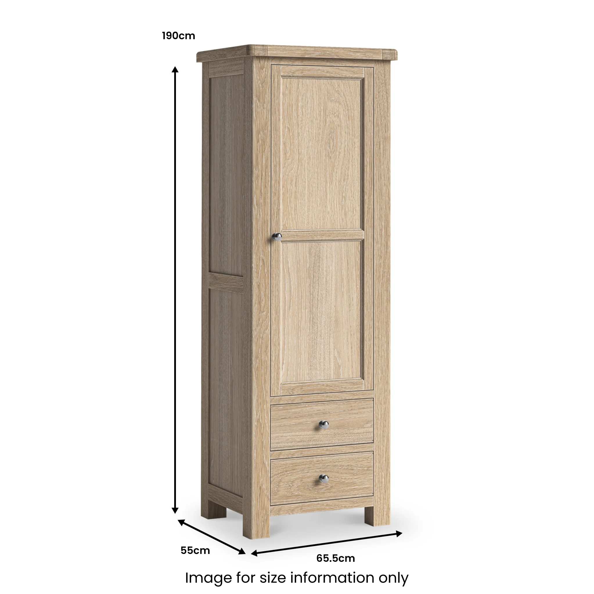 Portland Washed Oak Single Multi Storage Larder Unit - Image 8