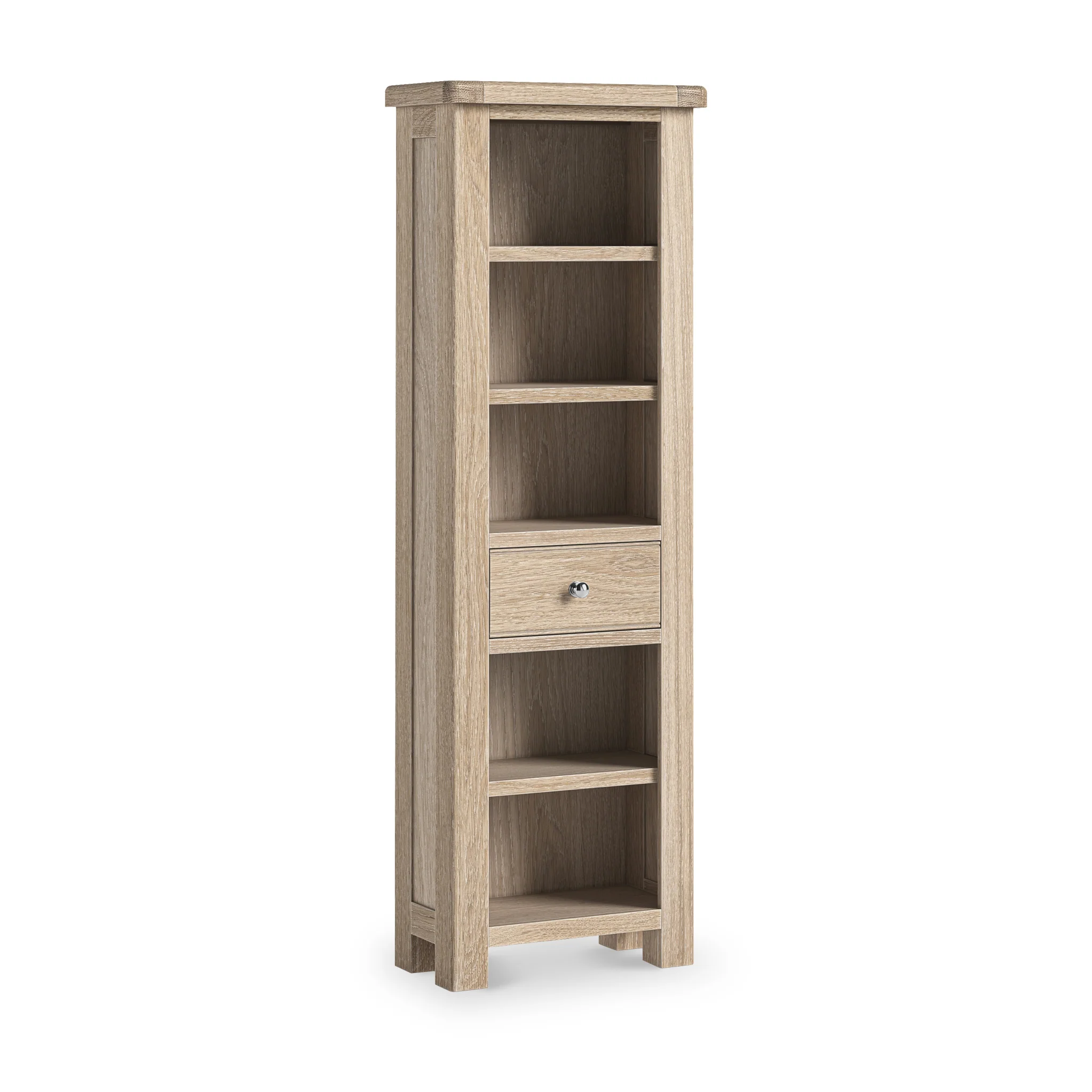 Portland Washed Oak Slim Bookcase - Image 3