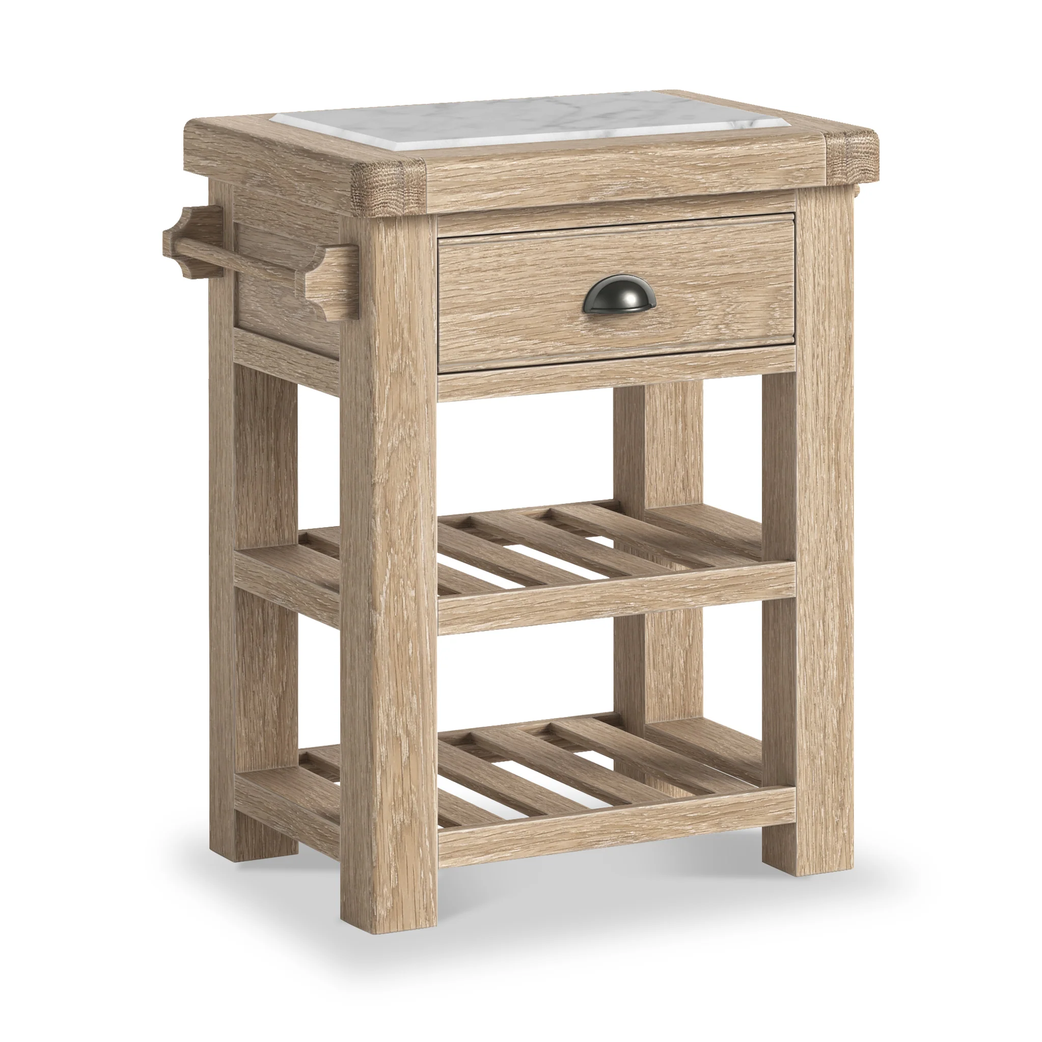 Portland Washed Oak Small Kitchen Island - Image 3