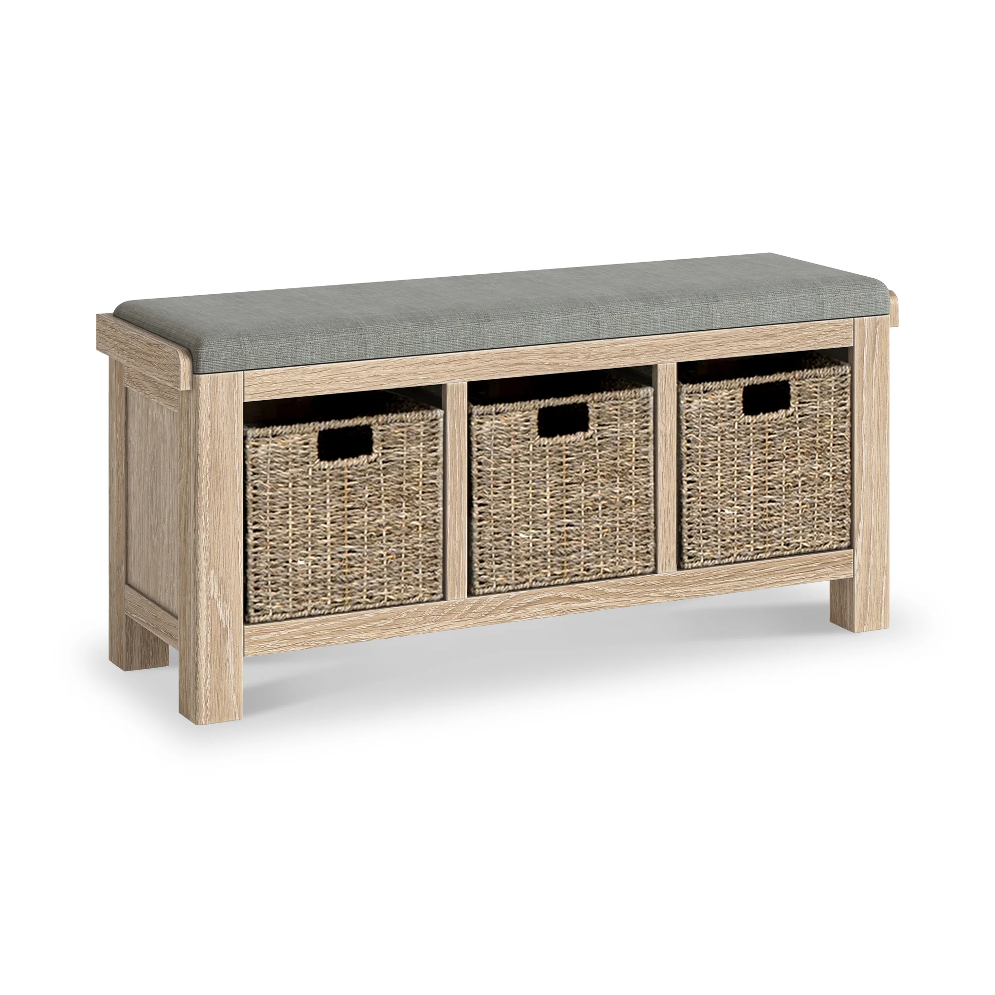 Portland Washed Oak Storage Bench - Image 4