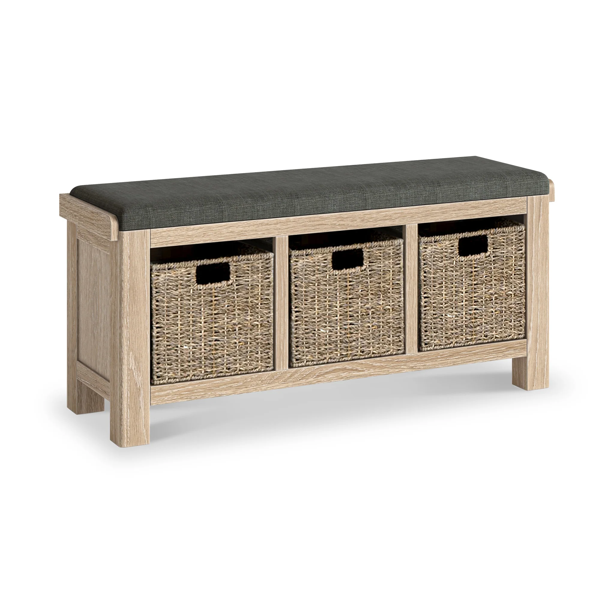 Portland Washed Oak Storage Bench - Image 7