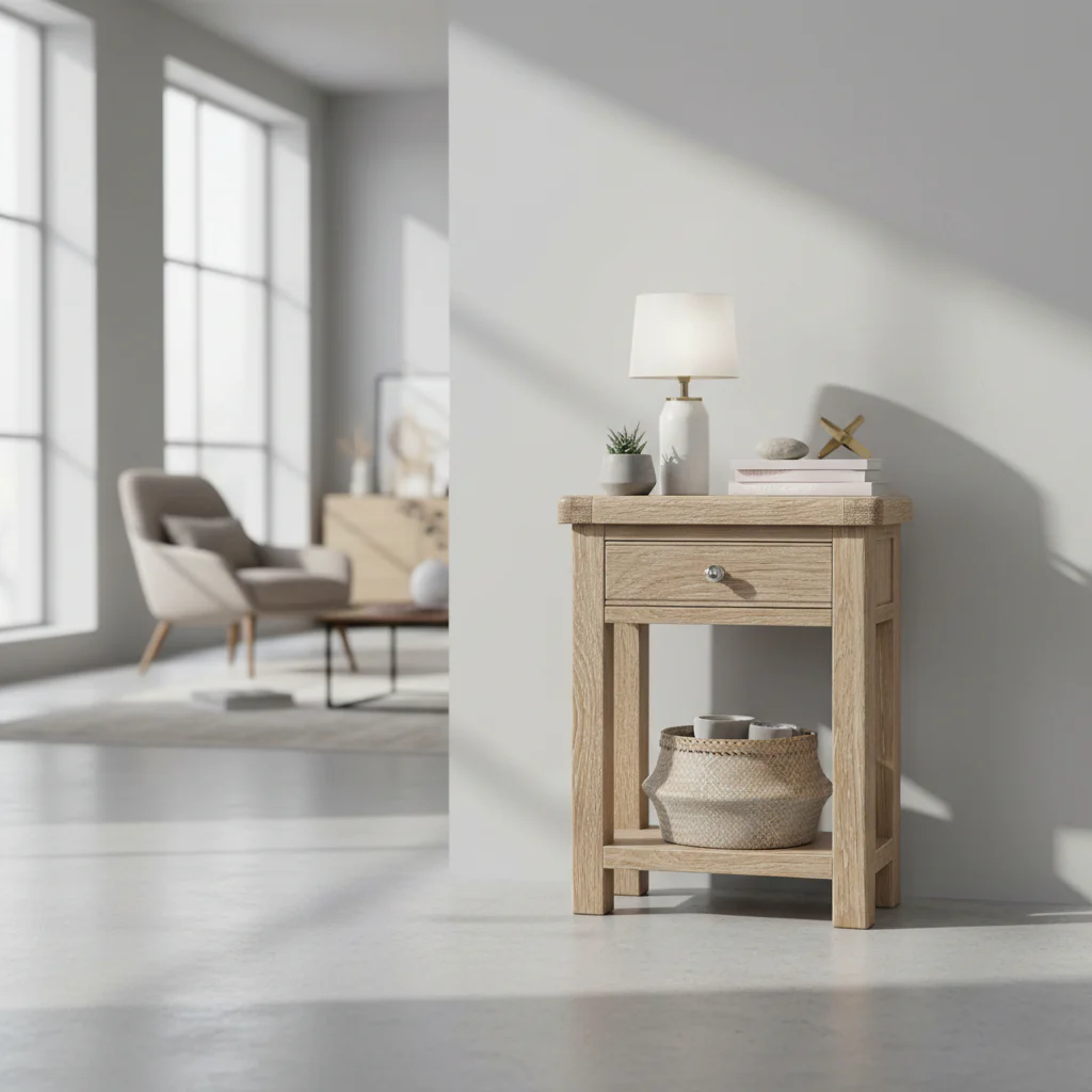 Portland Washed Oak Telephone Table - Image 2