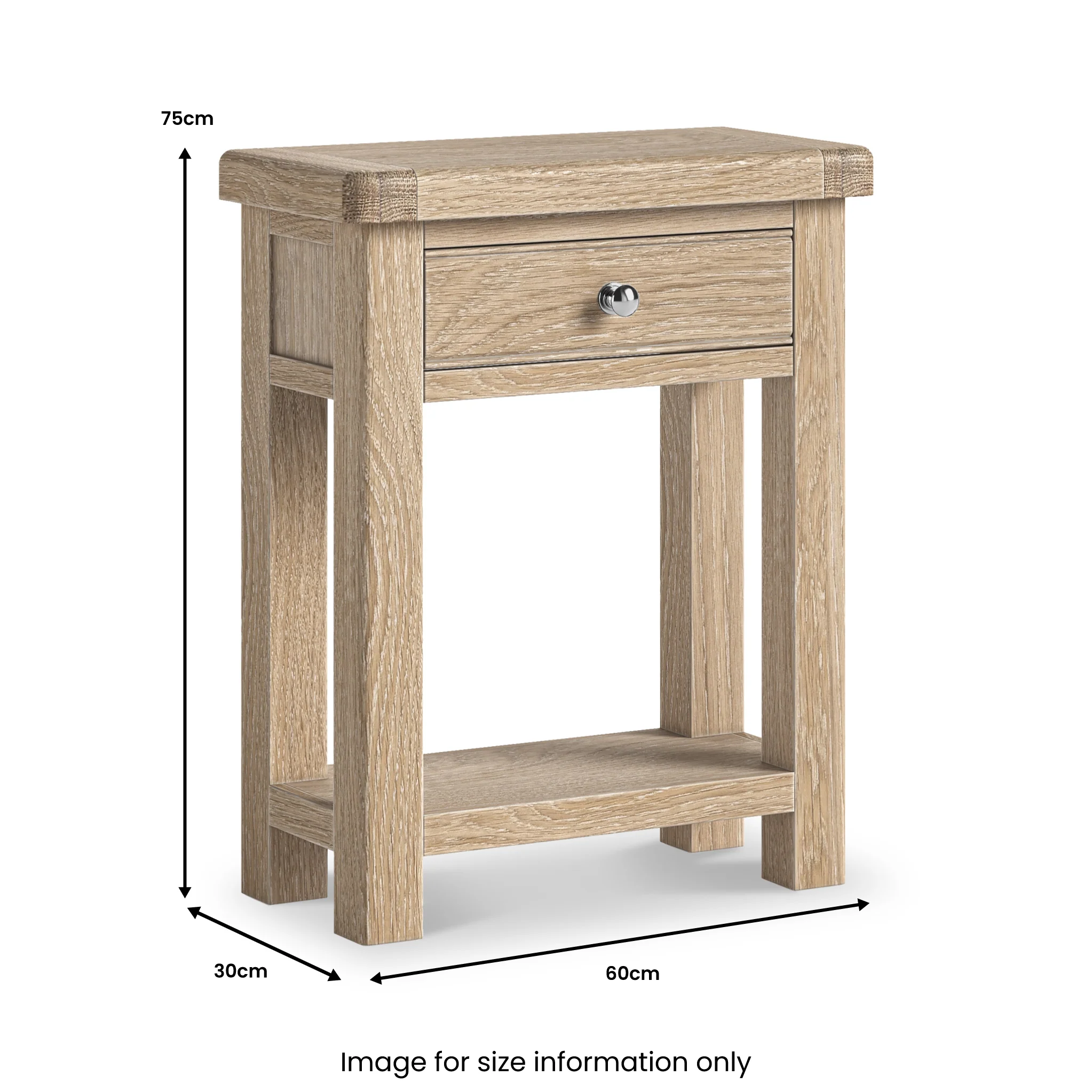Portland Washed Oak Telephone Table - Image 5
